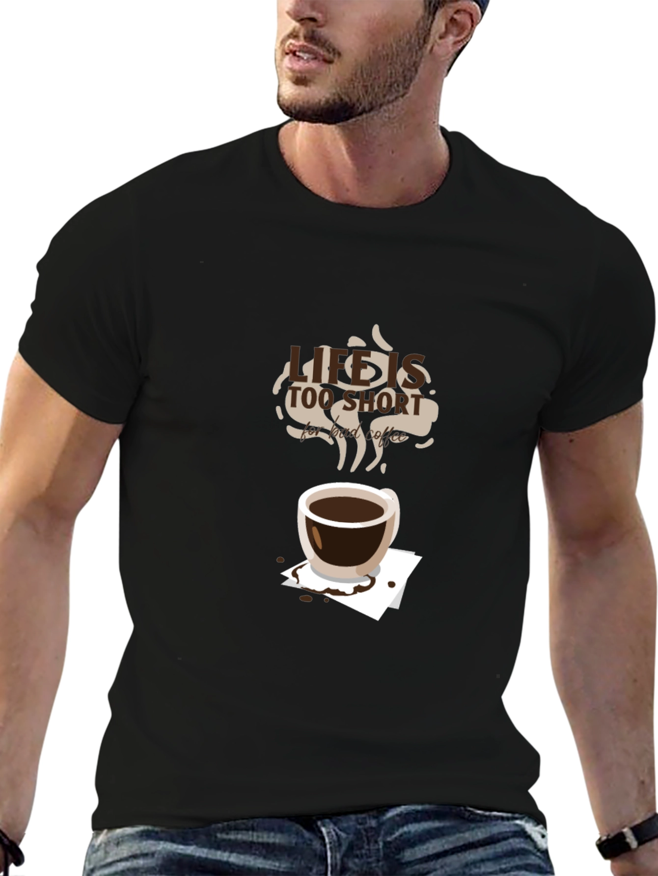 Life is Too Short Coffee T-Shirt - Black