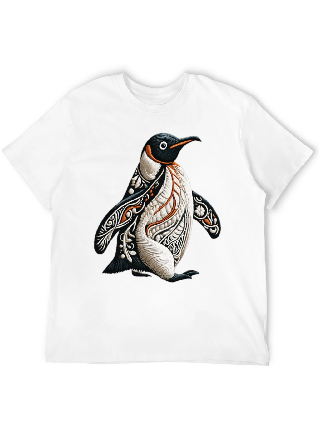 Artistic Penguin Graphic Tee - Black
