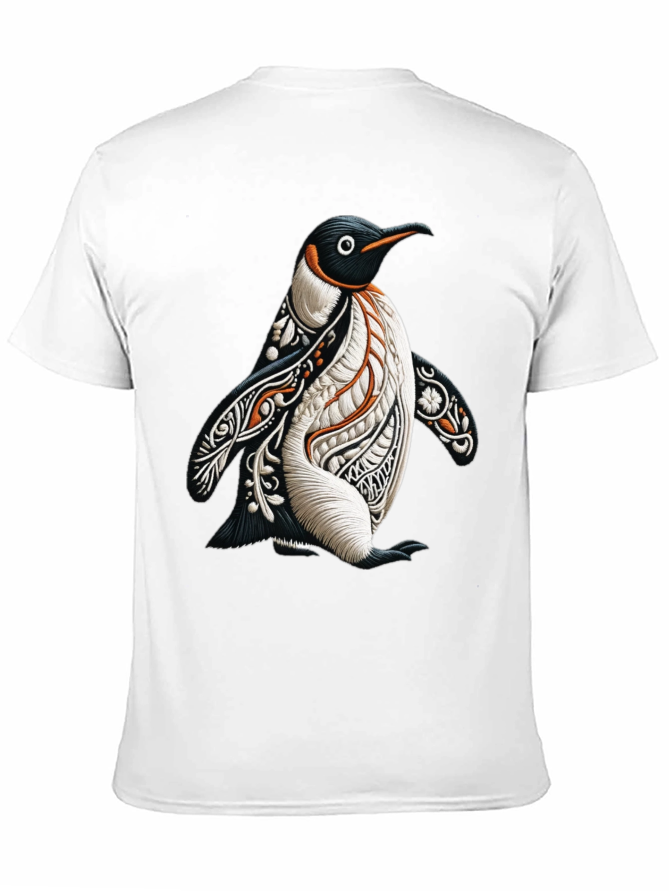 Artistic Penguin Graphic Tee - Black