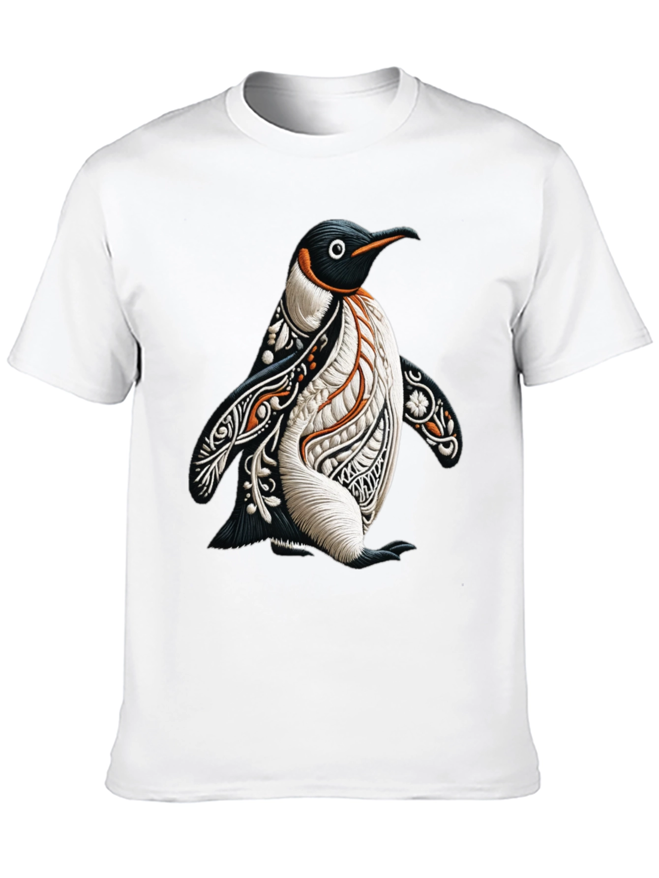 Artistic Penguin Graphic Tee - Black