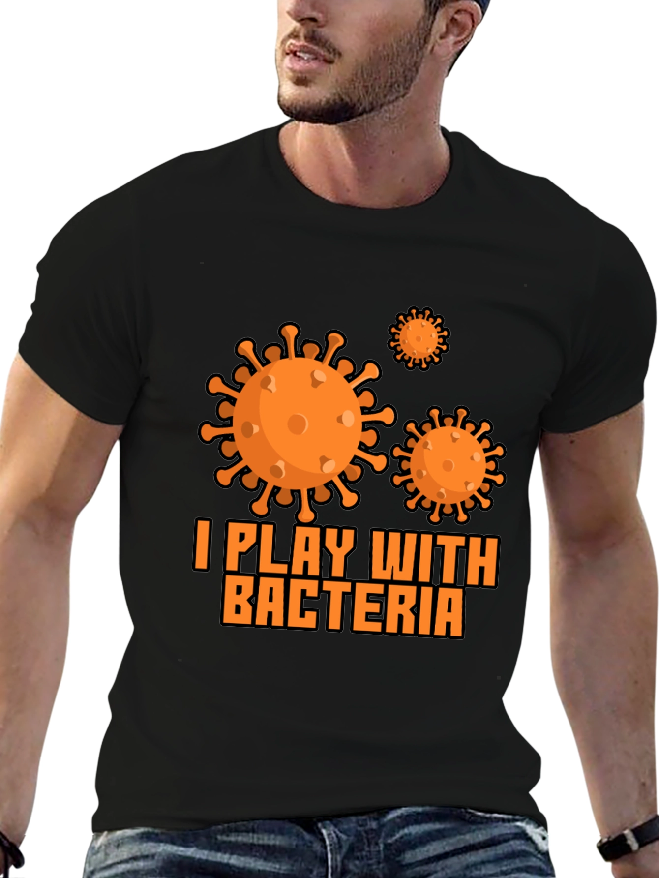 I Play with Bacteria Black T-Shirt