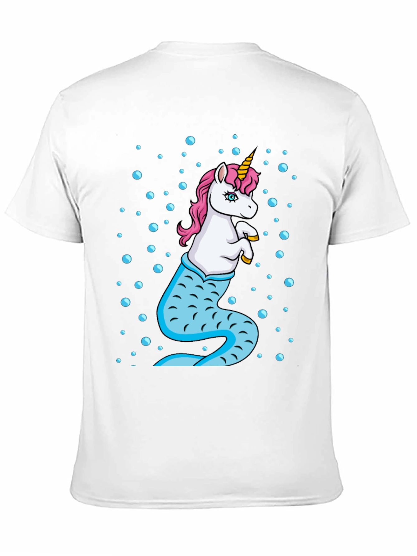Unicorn Mermaid Mens Black T-Shirt