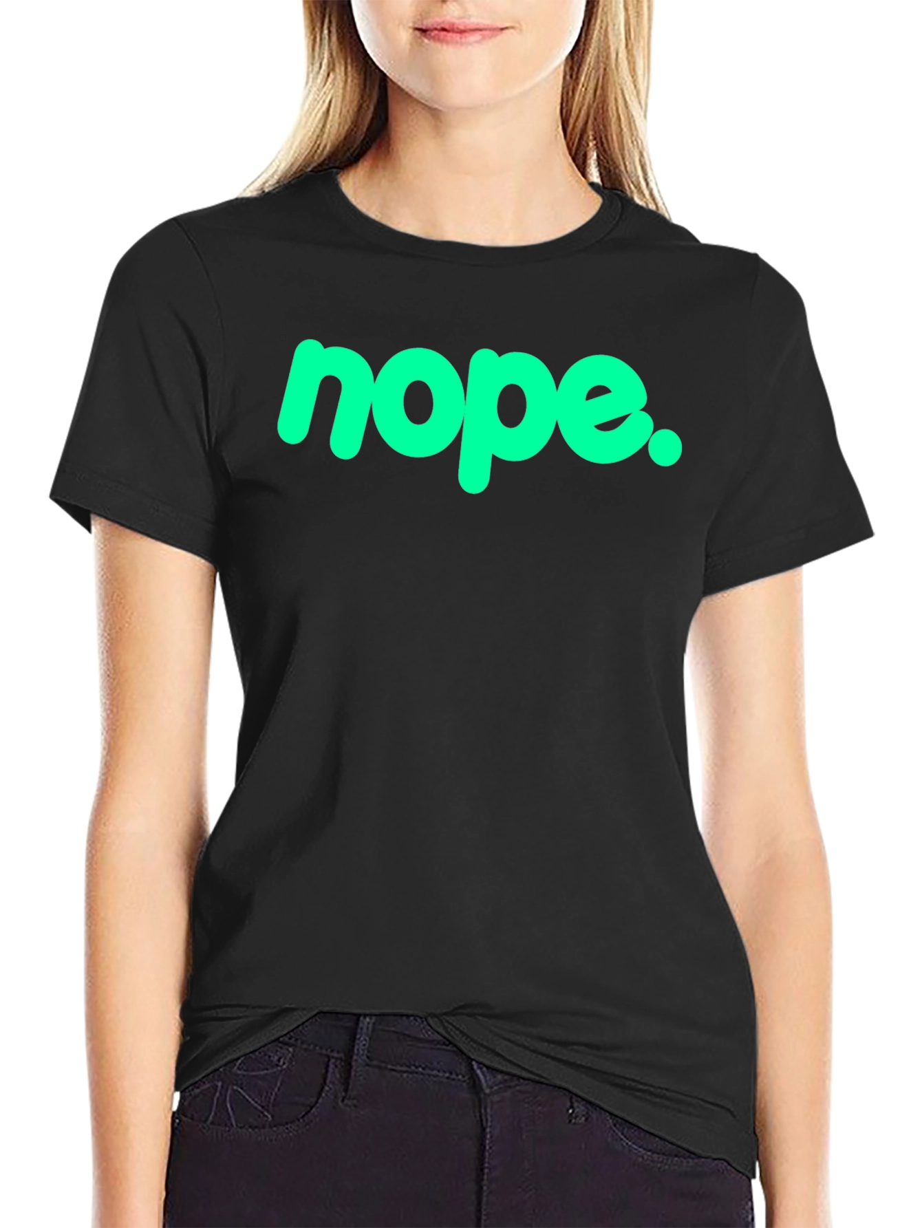 Nope Graphic Tee - Casual Black T-Shirt
