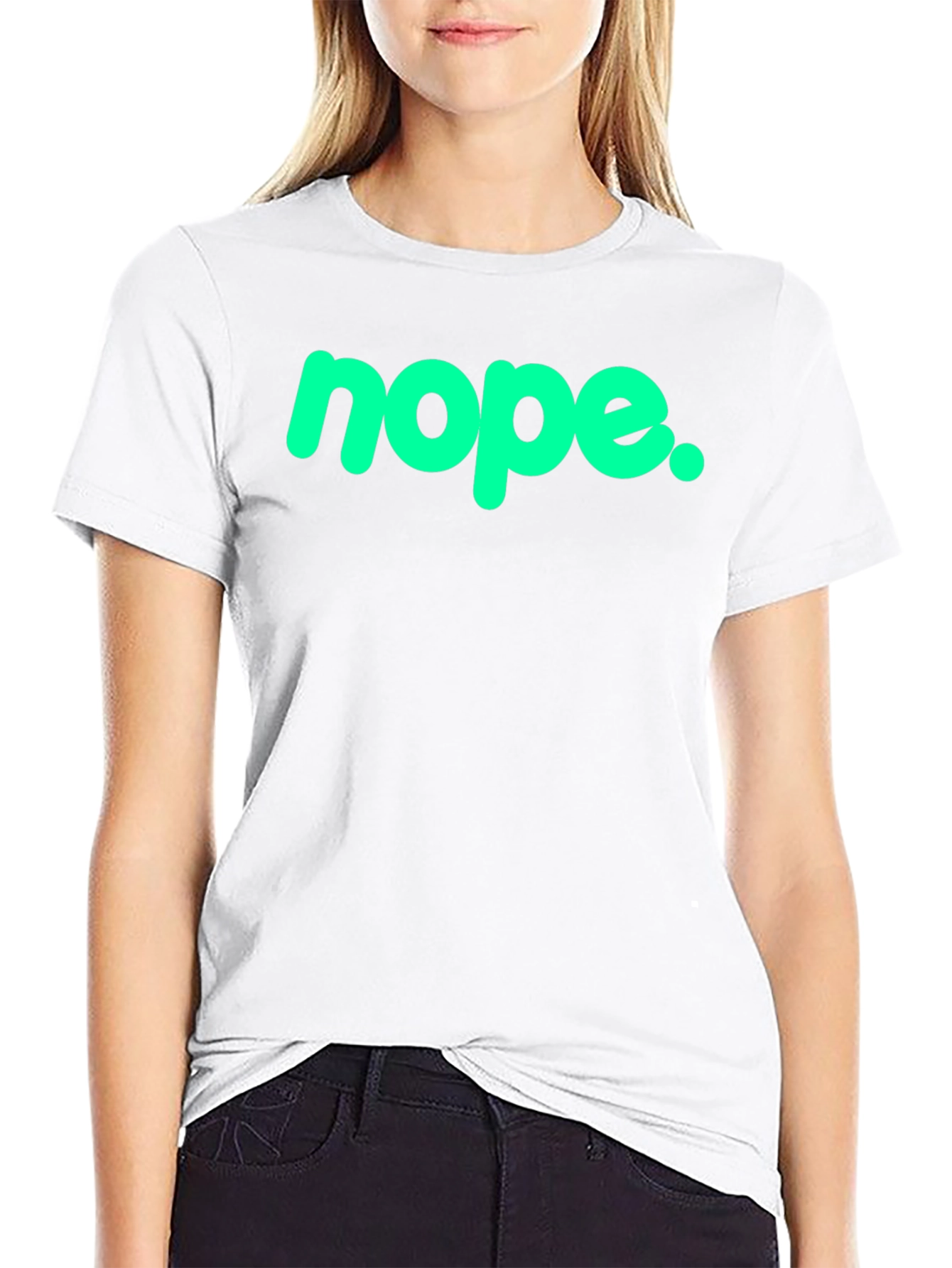 Nope Graphic Tee - Casual Black T-Shirt