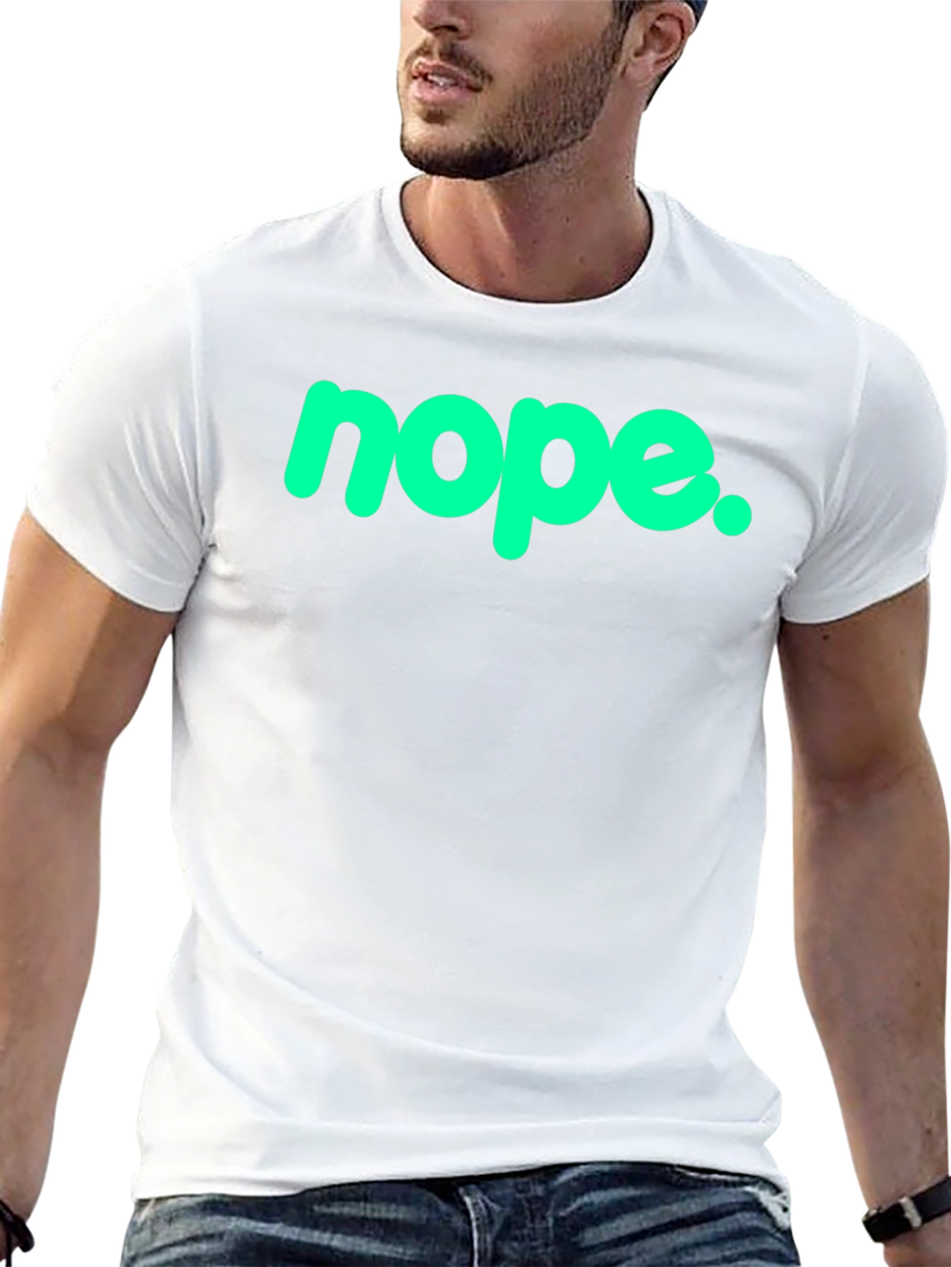 Nope Graphic Tee - Casual Black T-Shirt