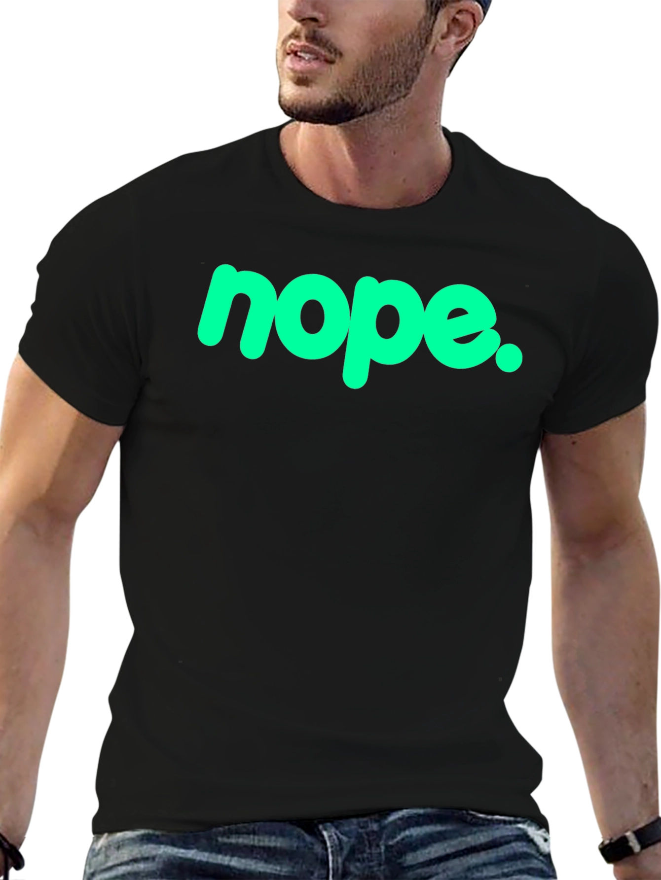 Nope Graphic Tee - Casual Black T-Shirt