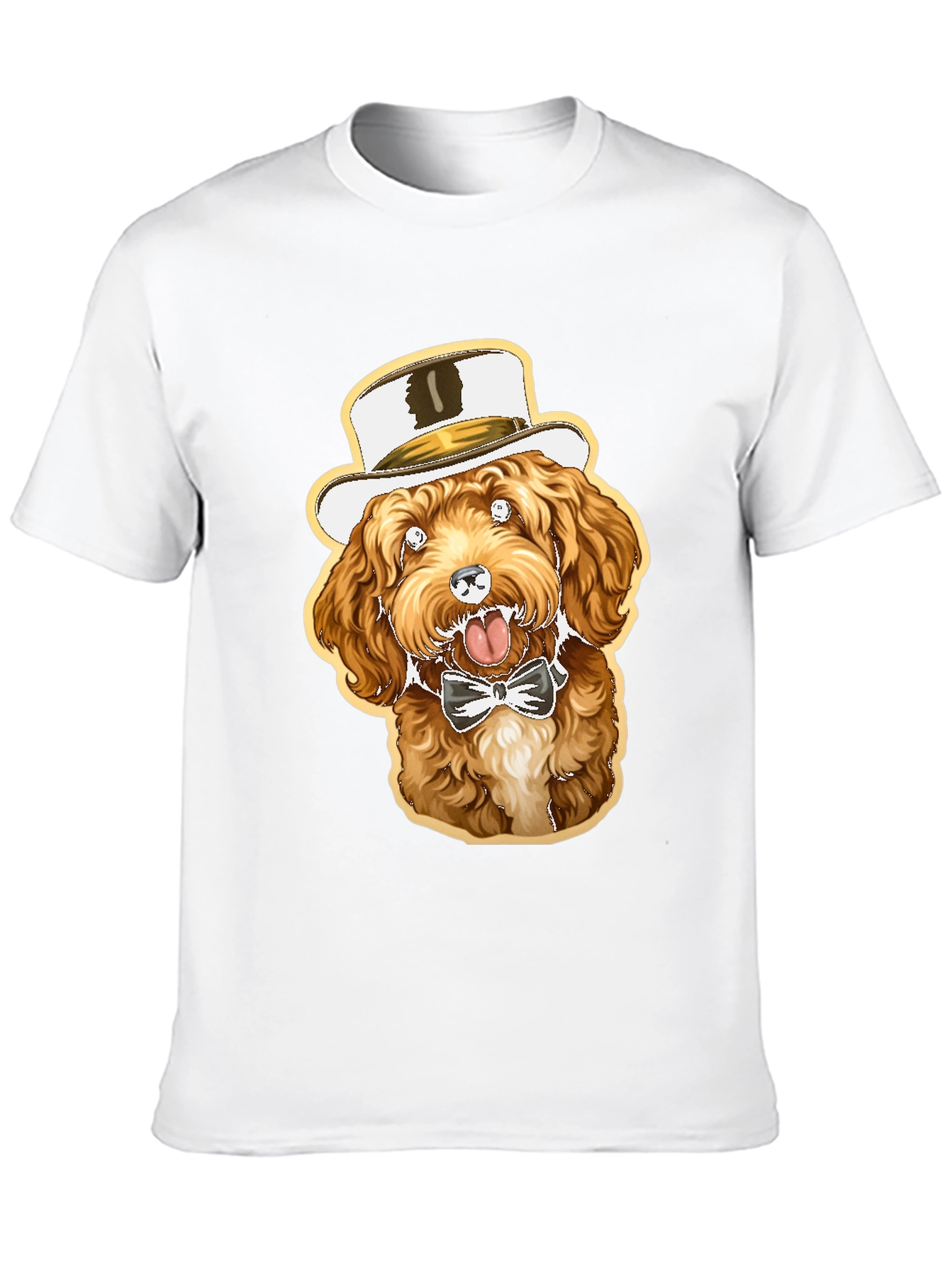 Dog in Hat Graphic Tee - Stylish & Fun
