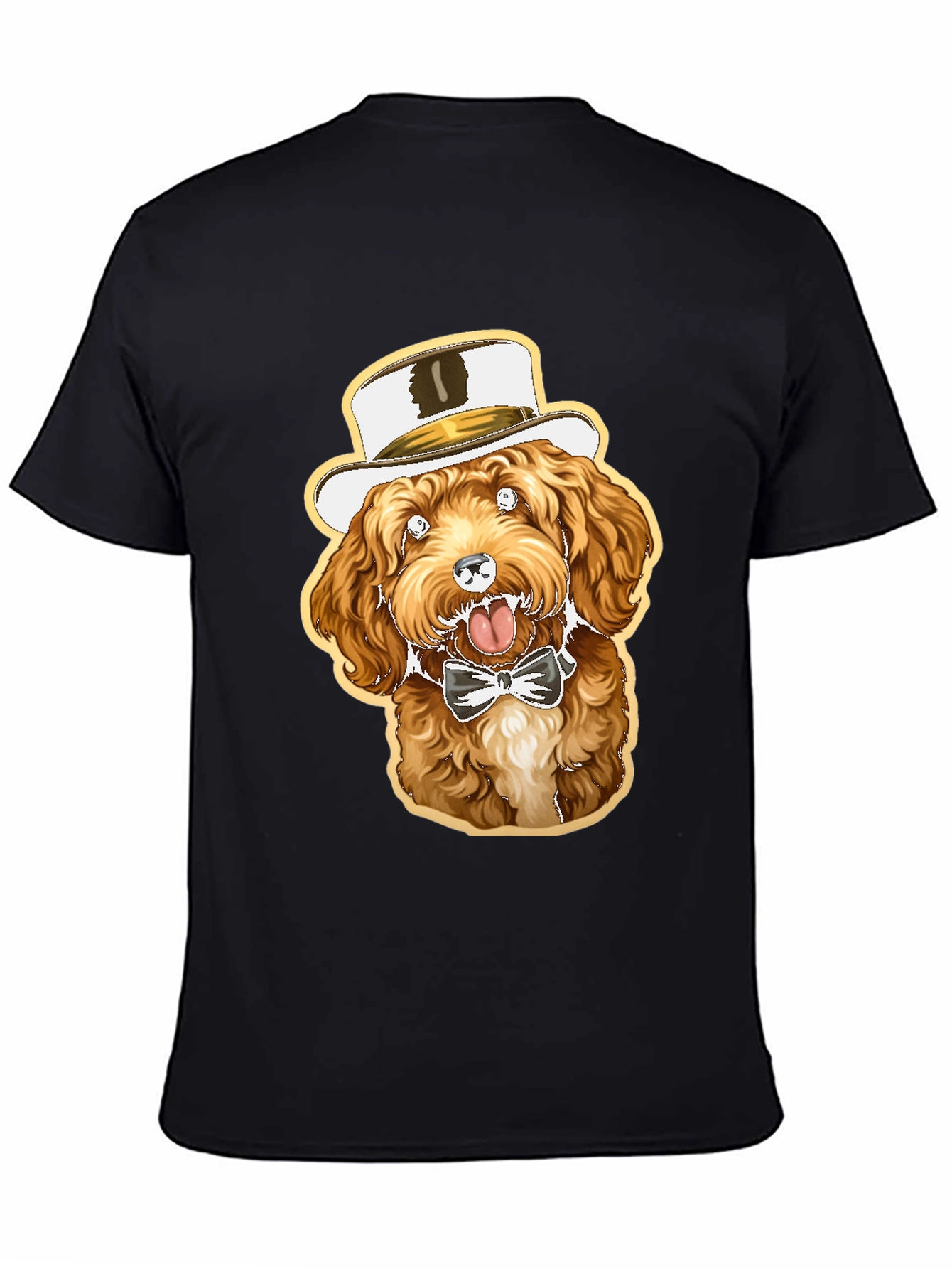 Dog in Hat Graphic Tee - Stylish & Fun