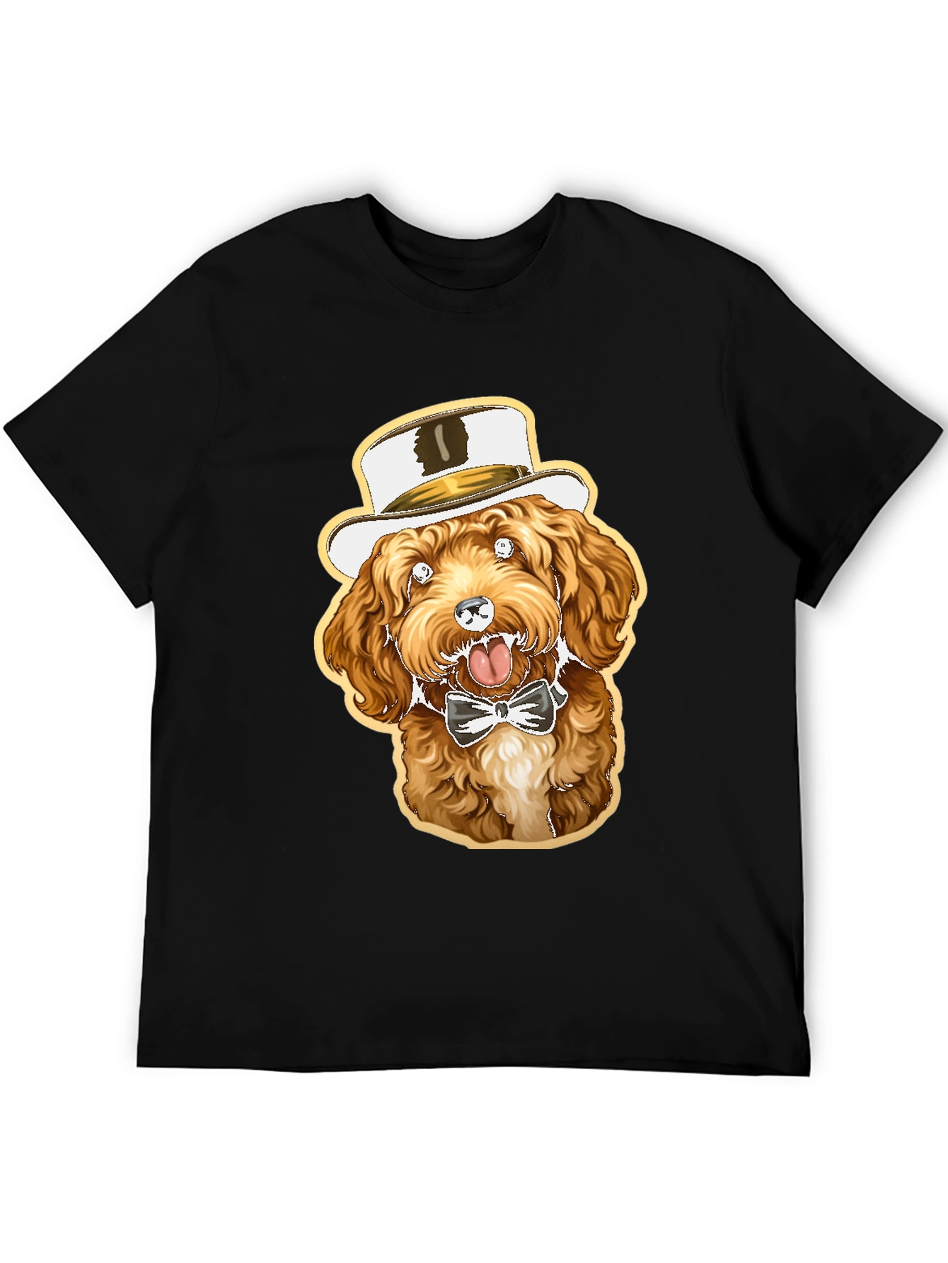Dog in Hat Graphic Tee - Stylish & Fun