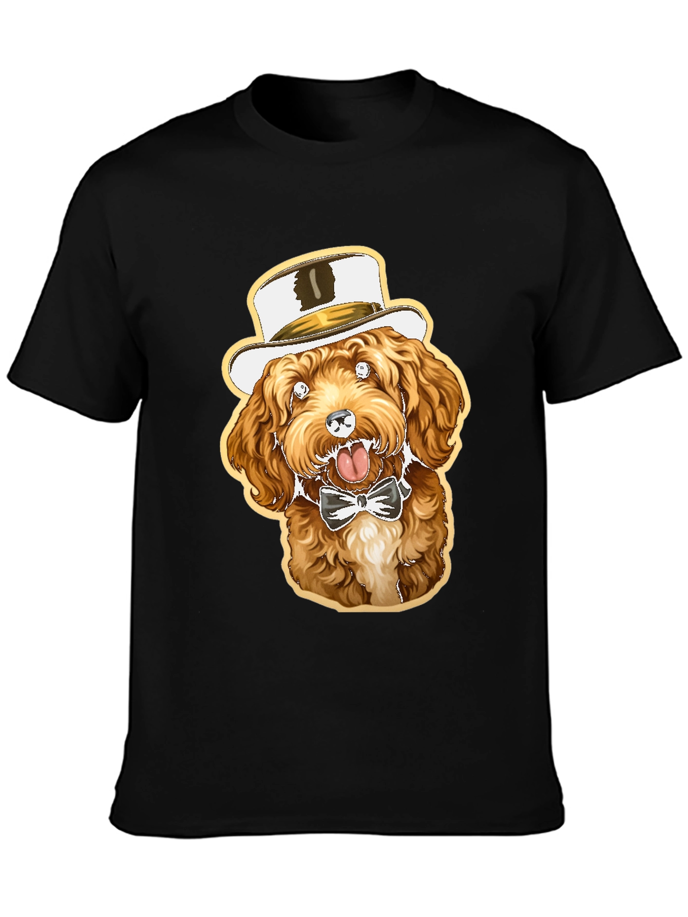 Dog in Hat Graphic Tee - Stylish & Fun