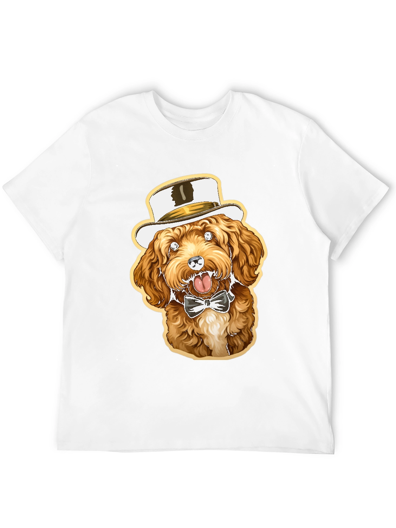 Dog in Hat Graphic Tee - Stylish & Fun