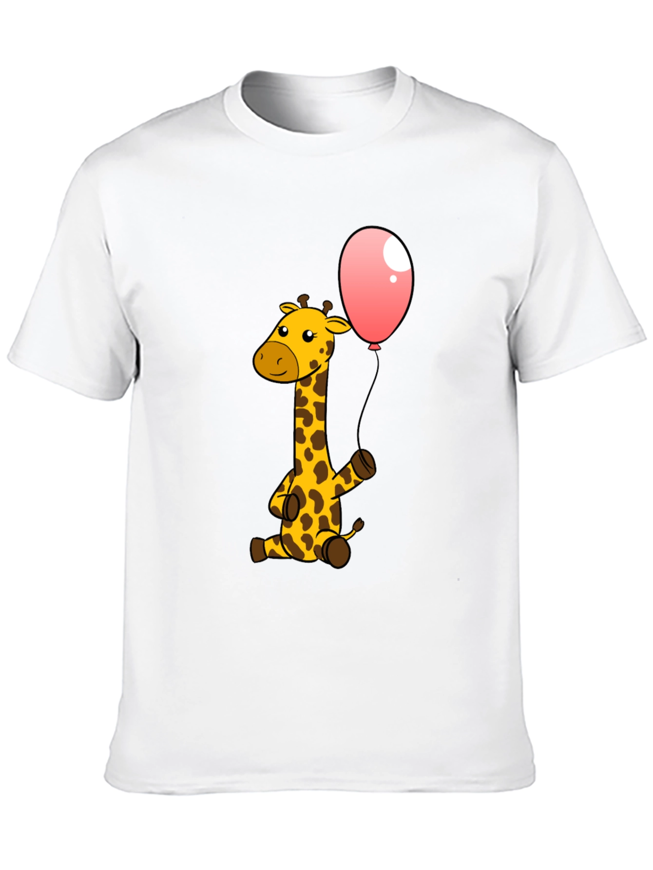 Giraffe & Balloon Graphic Black T-Shirt