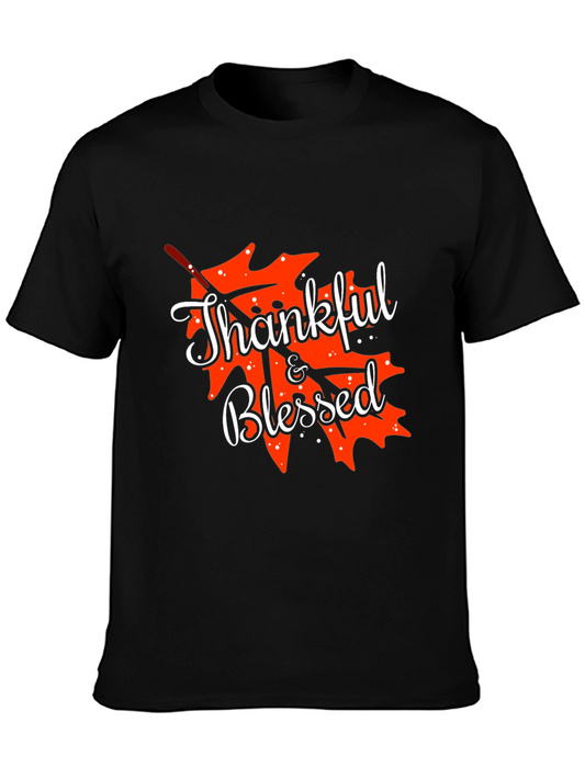 Thankful & Blessed Leaf Graphic Tee