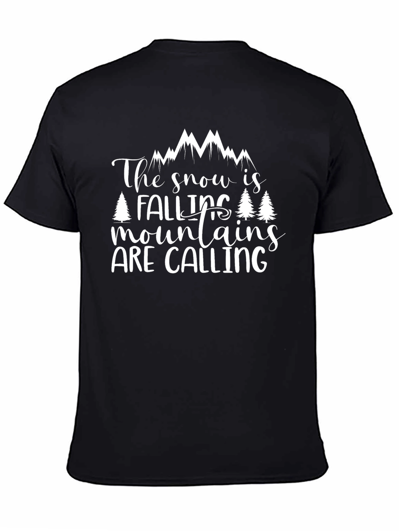 Snowy Mountains T-Shirt - Mens Black Graphic Tee