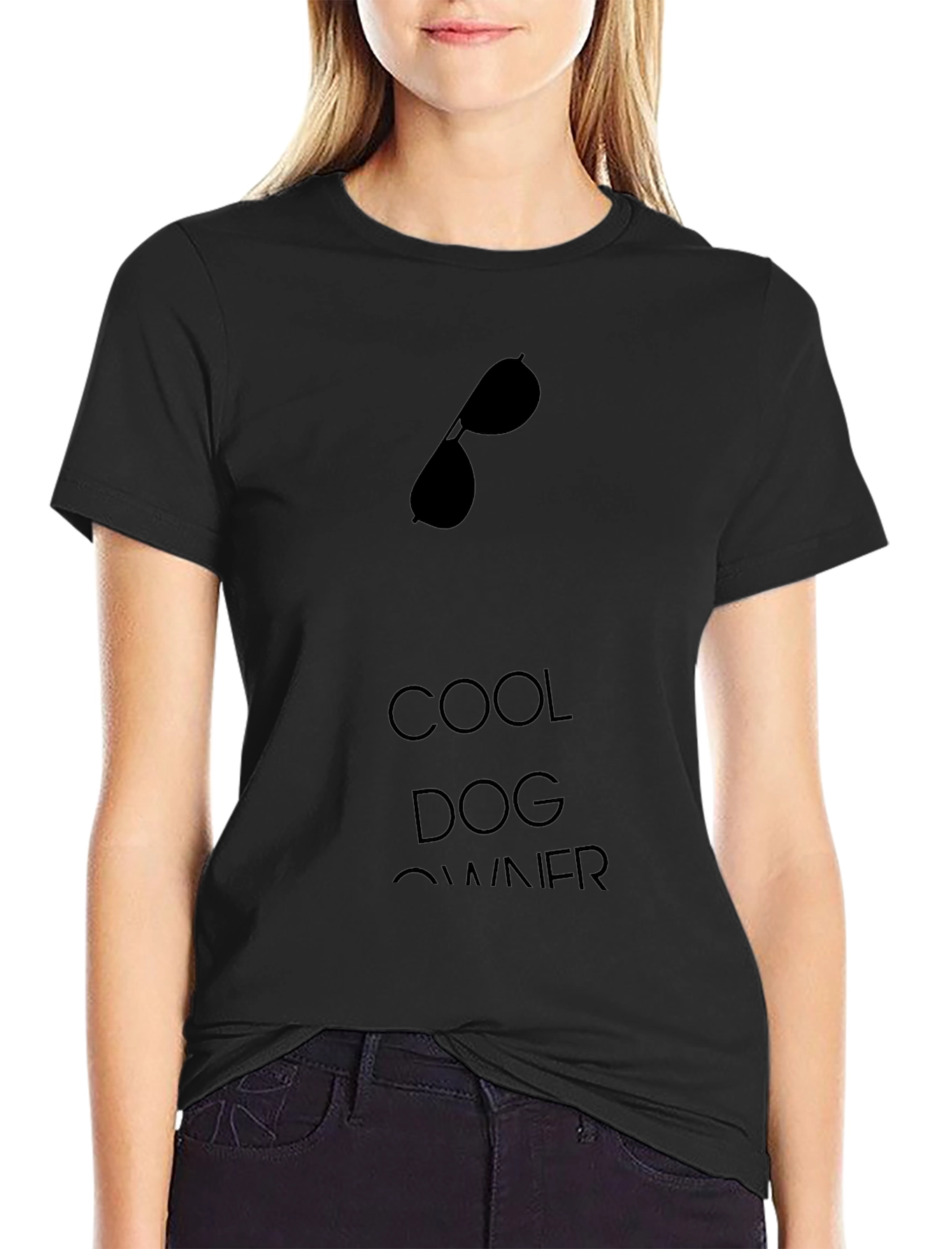 Cool Dog Owner Graphic Tee - Black Cotton