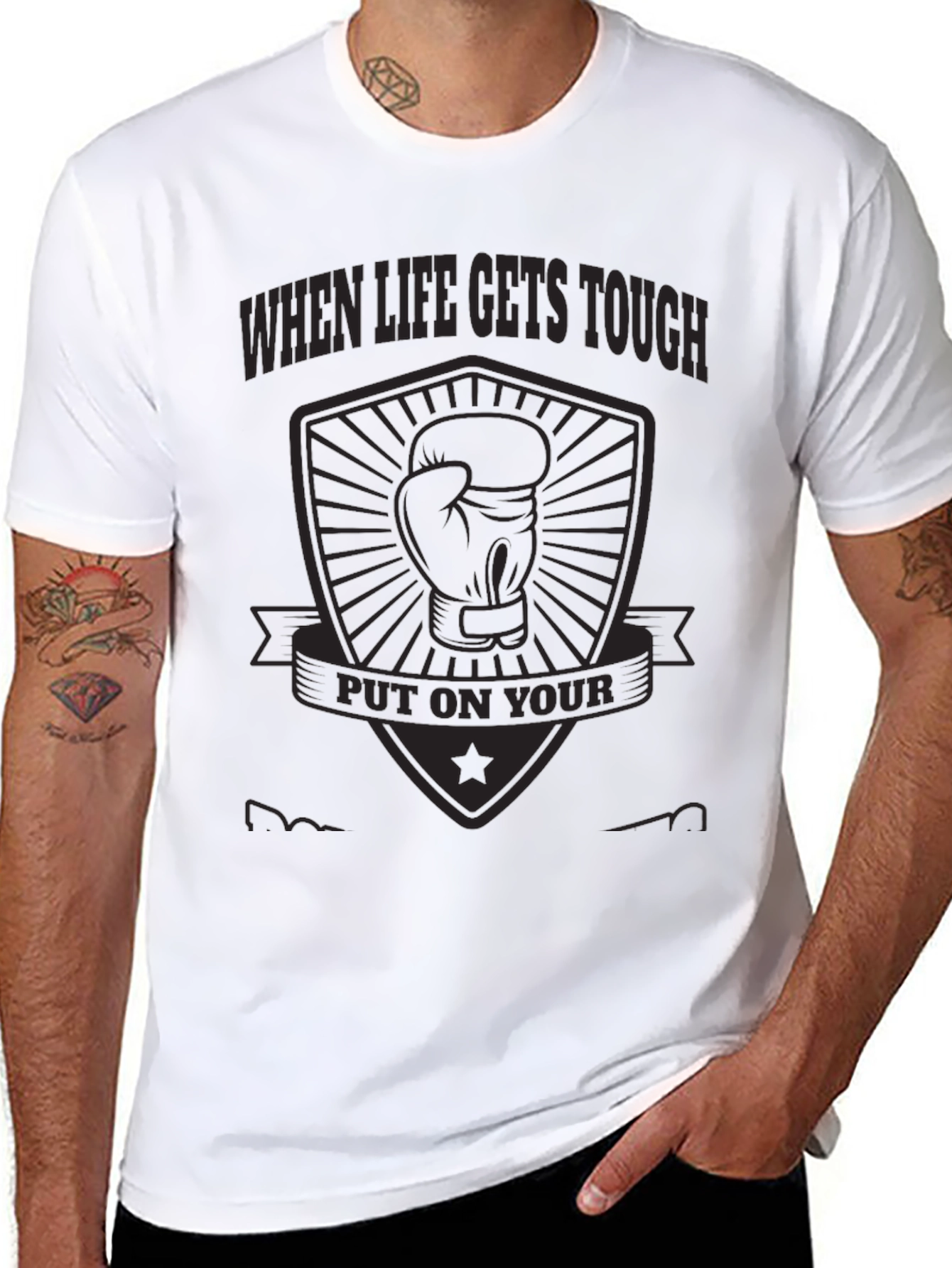 When Life Gets Tough Boxing Glove Graphic Tee