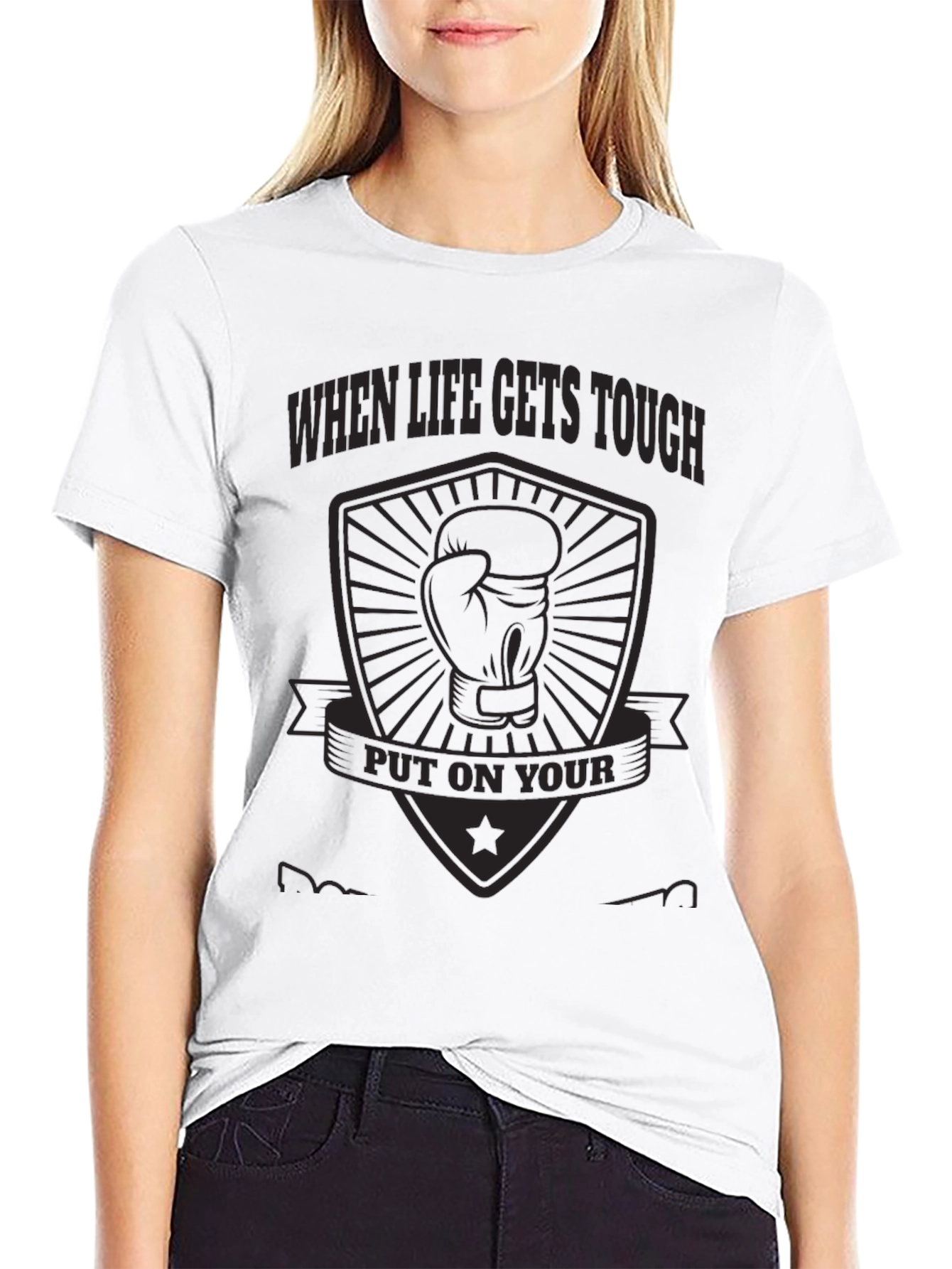 When Life Gets Tough Boxing Glove Graphic Tee