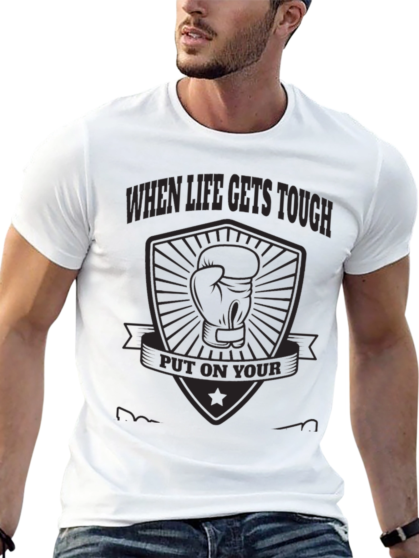 When Life Gets Tough Boxing Glove Graphic Tee