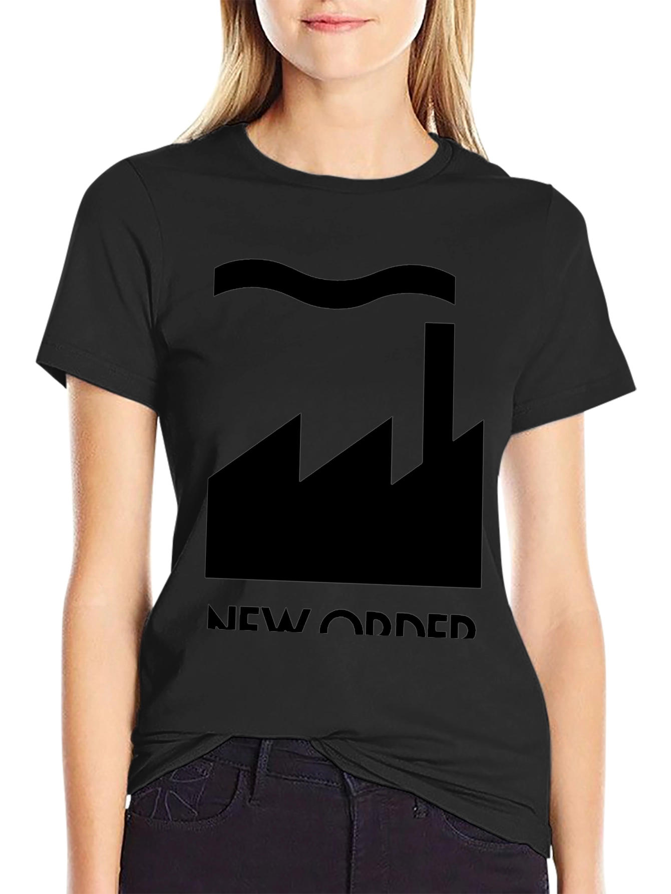 New Order Factory Graphic T-Shirt - Black