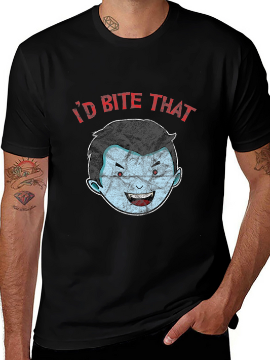 Id Bite That Vampire Graphic Tee - Funny Halloween Shirt