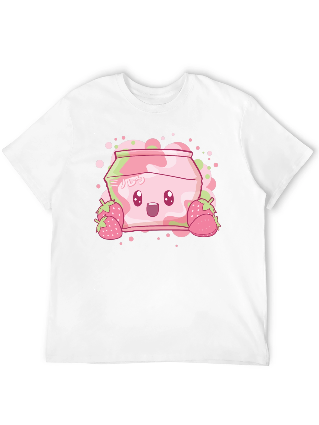 Cute Strawberry Milk Cartoon Graphic T-Shirt