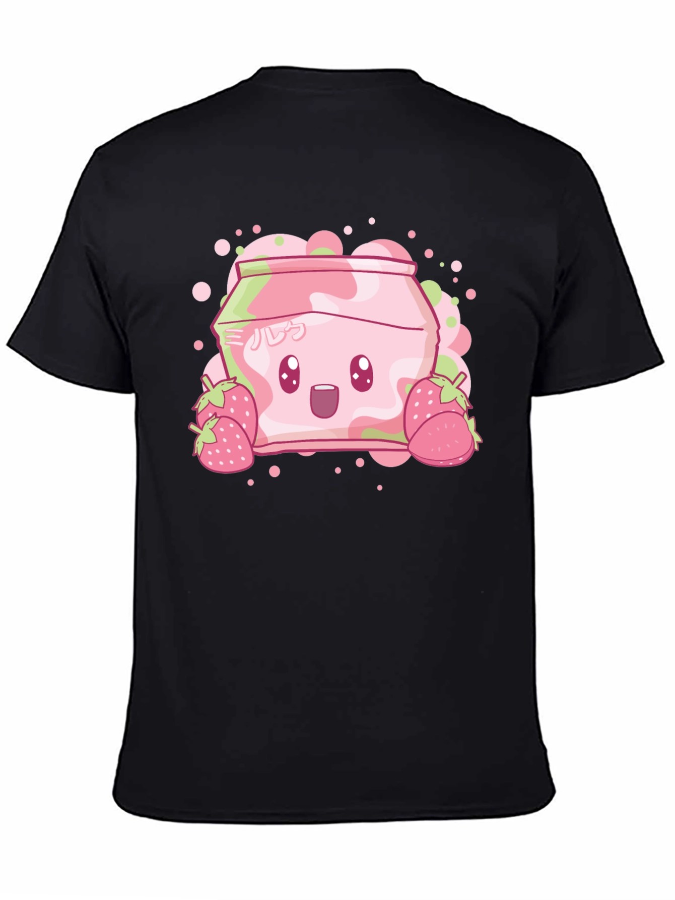 Cute Strawberry Milk Cartoon Graphic T-Shirt