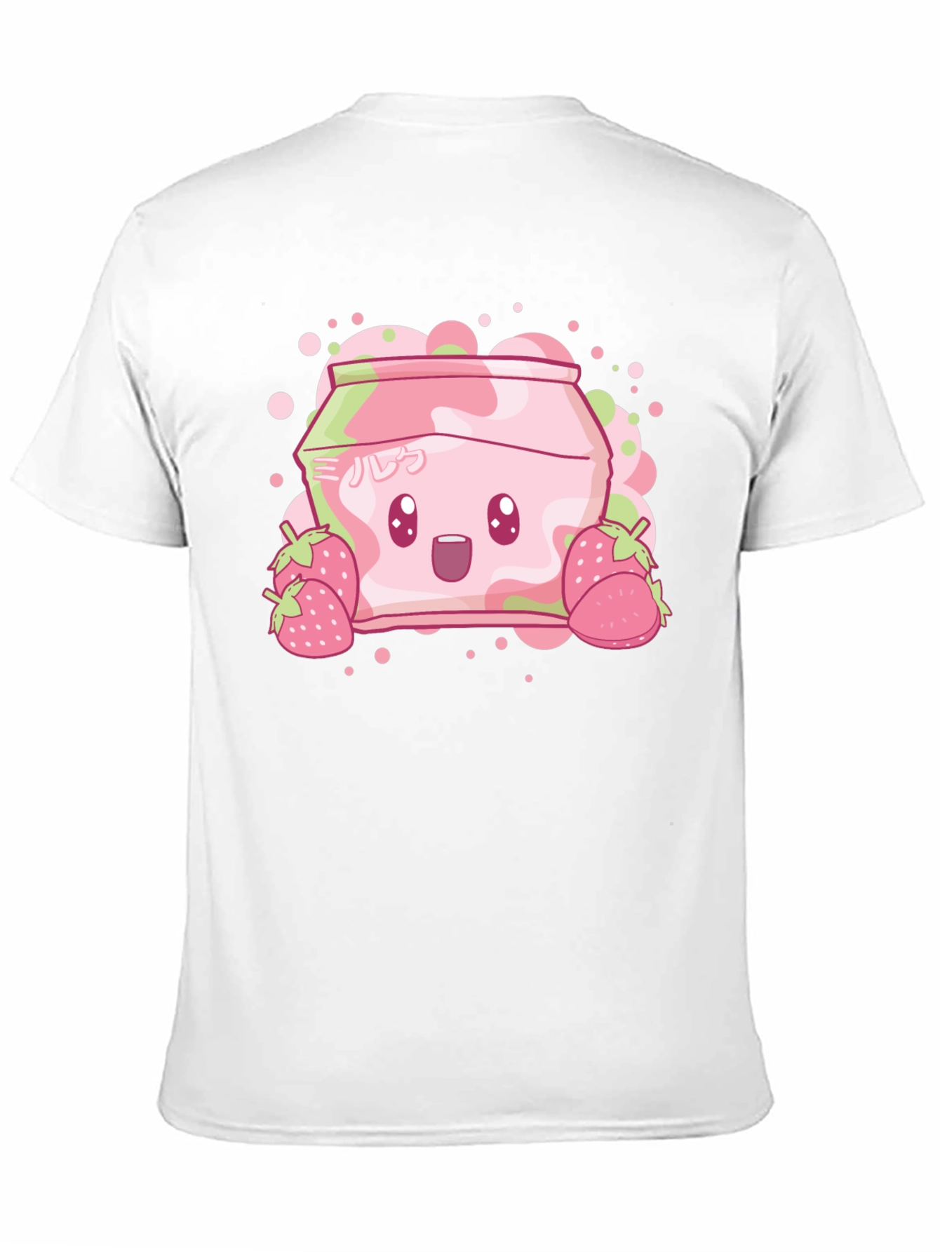 Cute Strawberry Milk Cartoon Graphic T-Shirt
