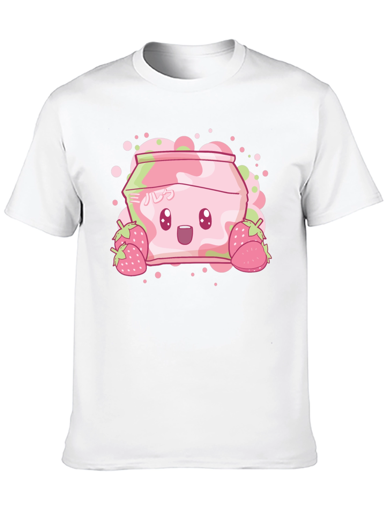 Cute Strawberry Milk Cartoon Graphic T-Shirt