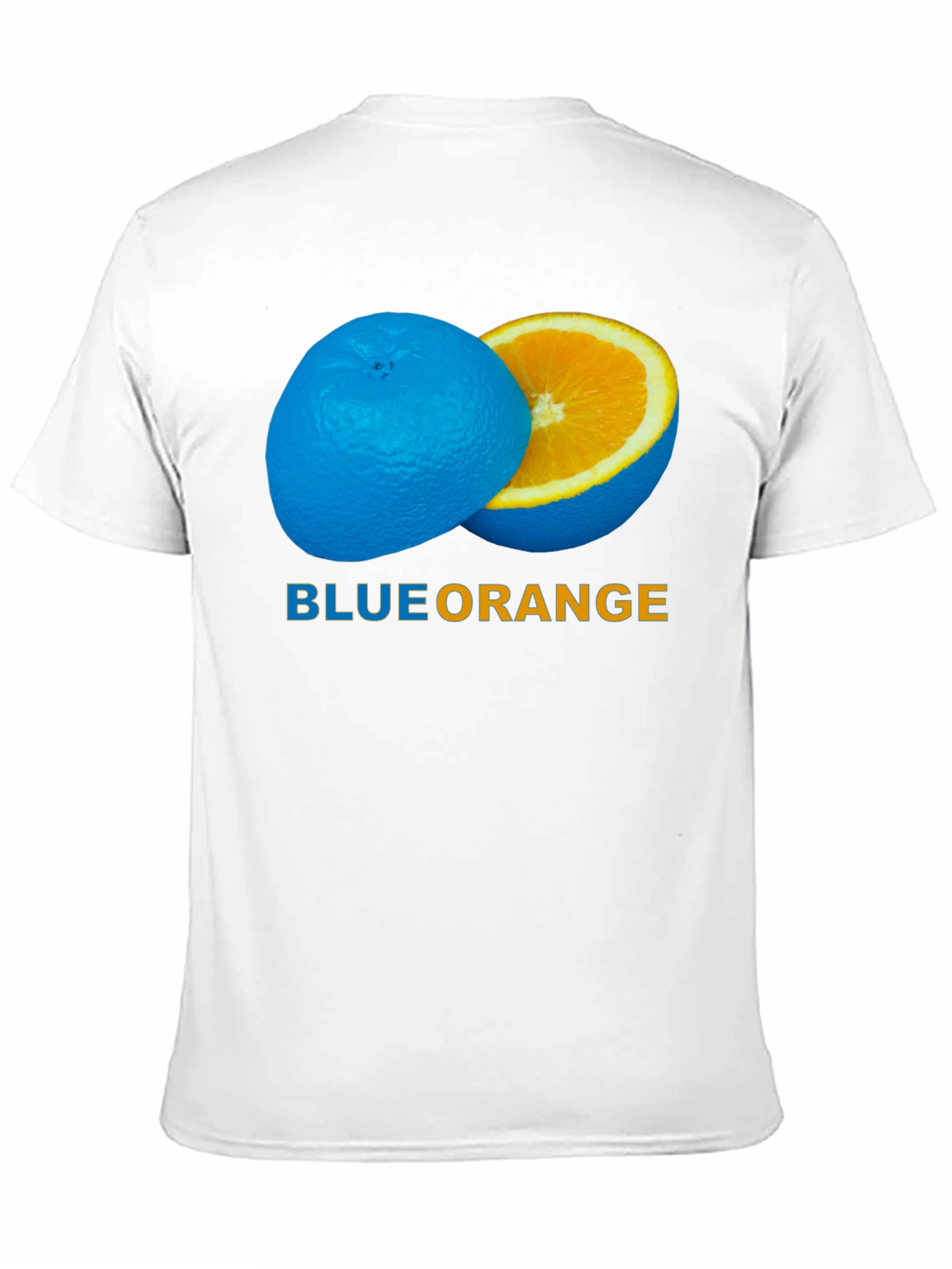 Blue Orange Graphic Tee - Unique Fruit Design