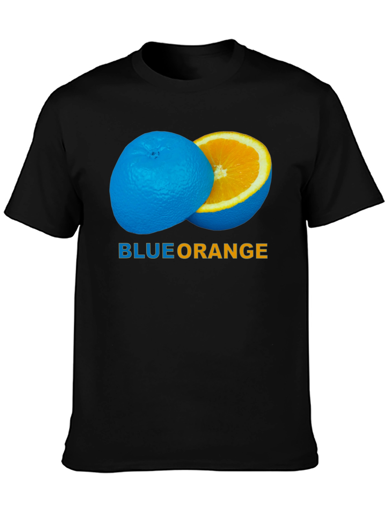 Blue Orange Graphic Tee - Unique Fruit Design