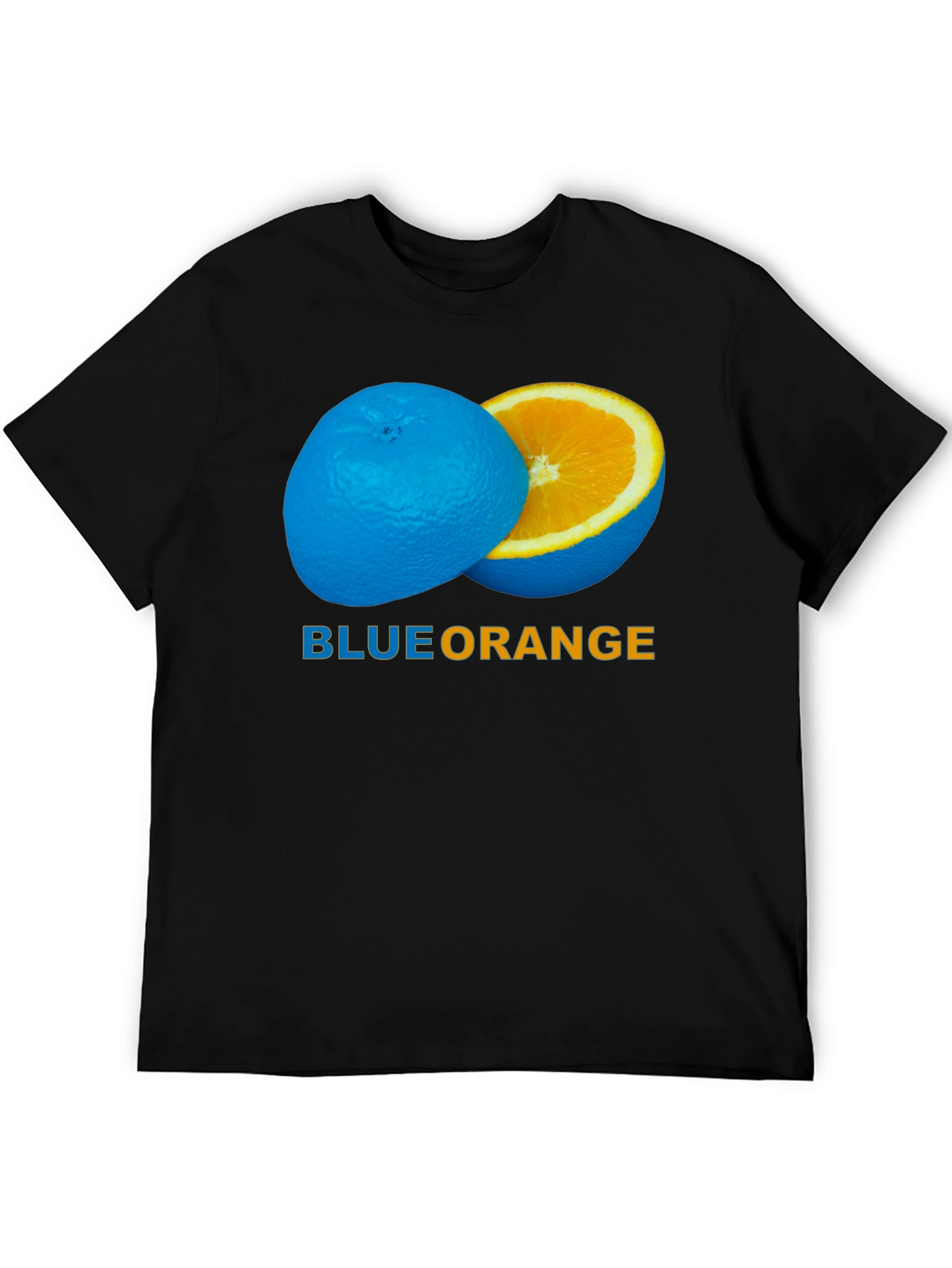 Blue Orange Graphic Tee - Unique Fruit Design