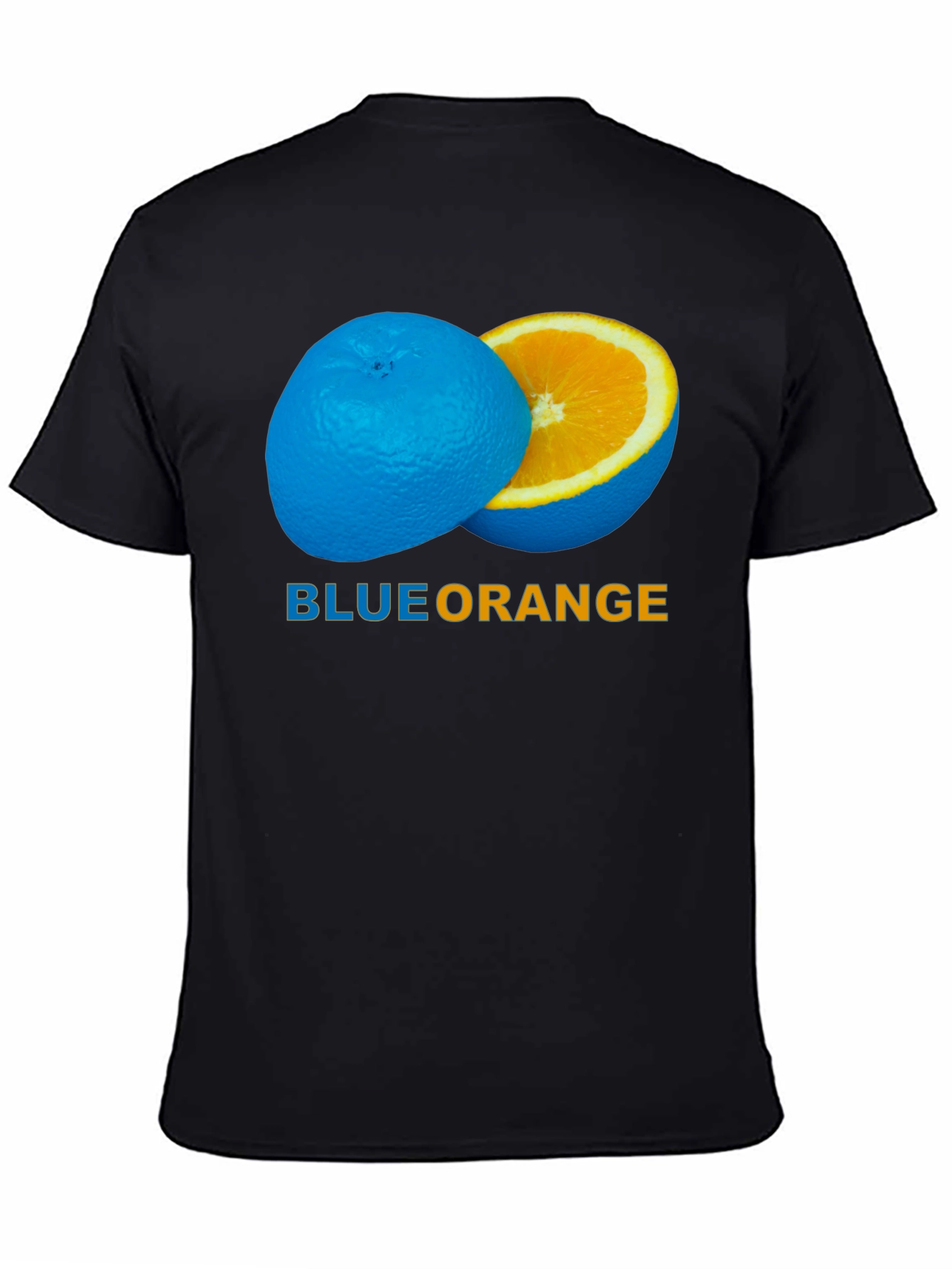 Blue Orange Graphic Tee - Unique Fruit Design
