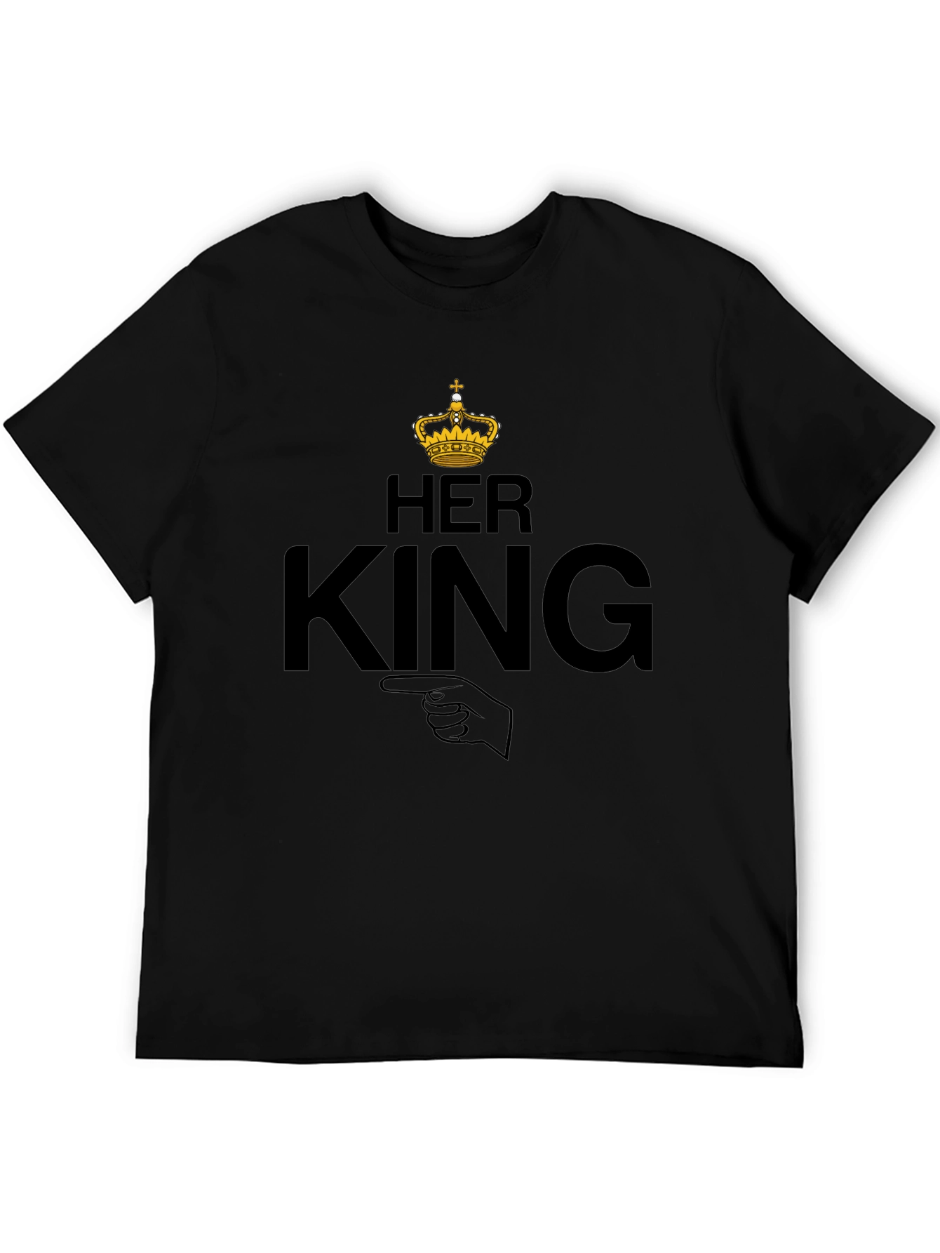 Her King Graphic Tee - Black Crew Neck