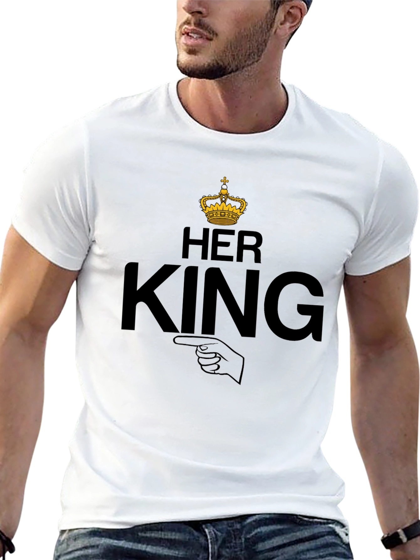 Her King Graphic Tee - Black Crew Neck