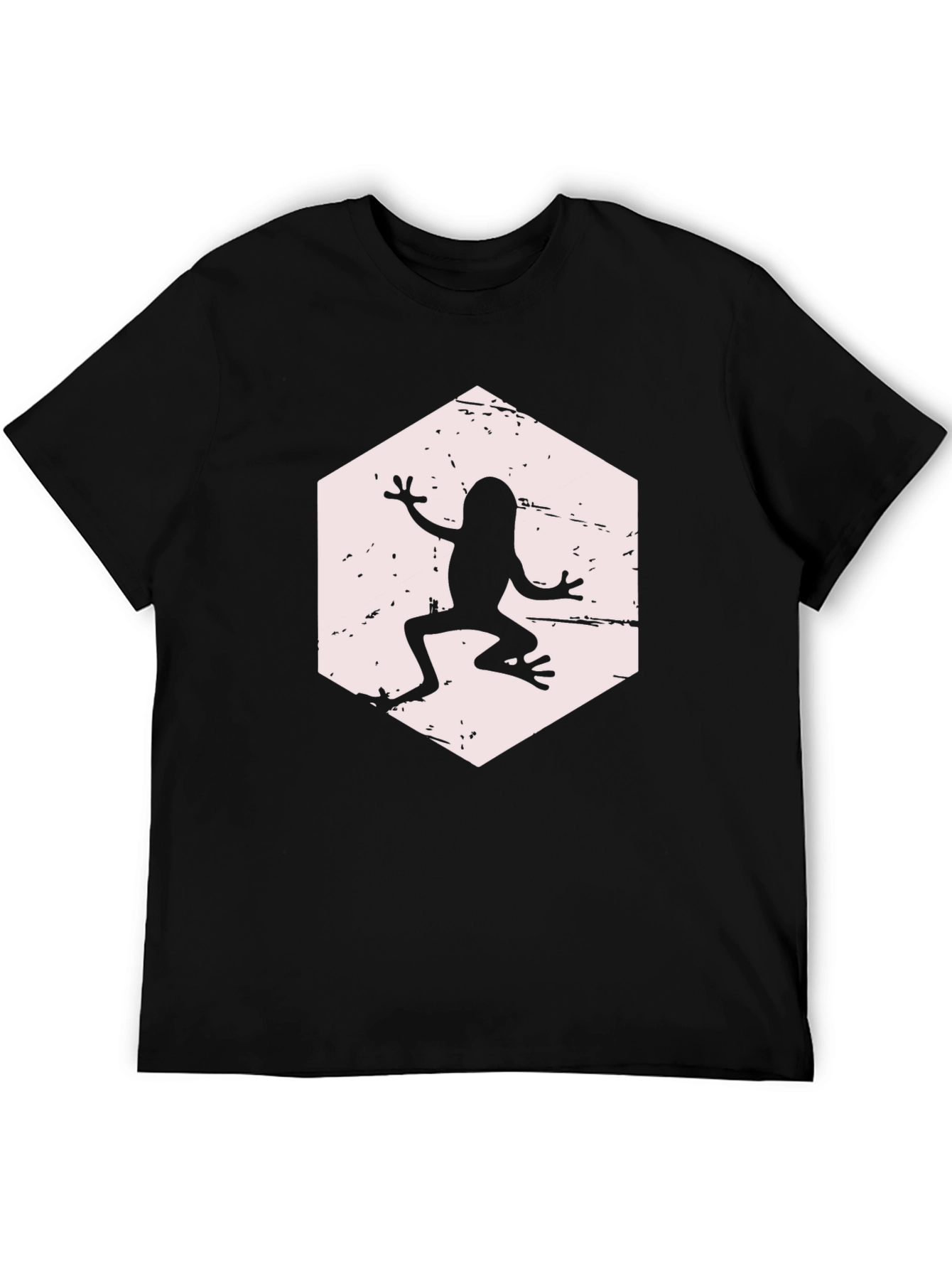 Frog Hexagon Graphic T-Shirt - Black