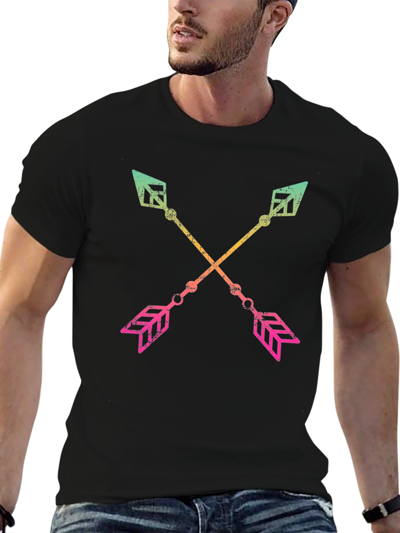 Crossed Arrows Graphic Tee - Mens Black T-Shirt