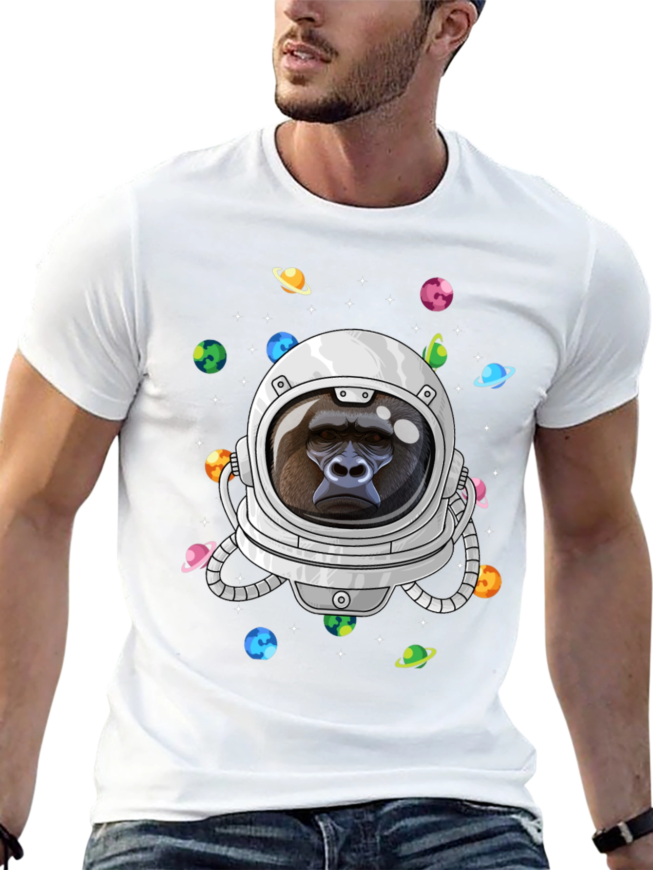 Astronaut Gorilla T-Shirt - Space Adventure Tee