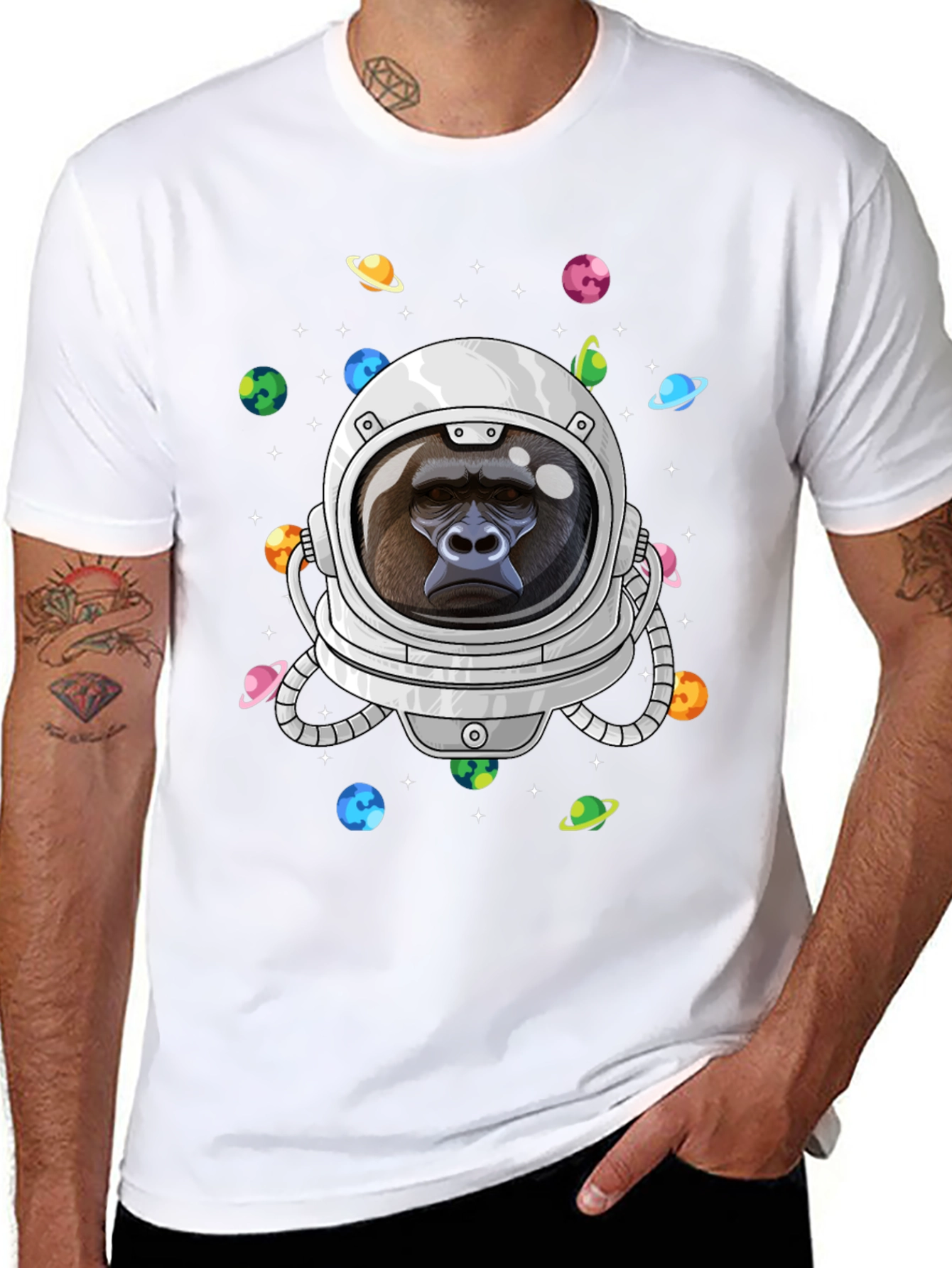 Astronaut Gorilla T-Shirt - Space Adventure Tee