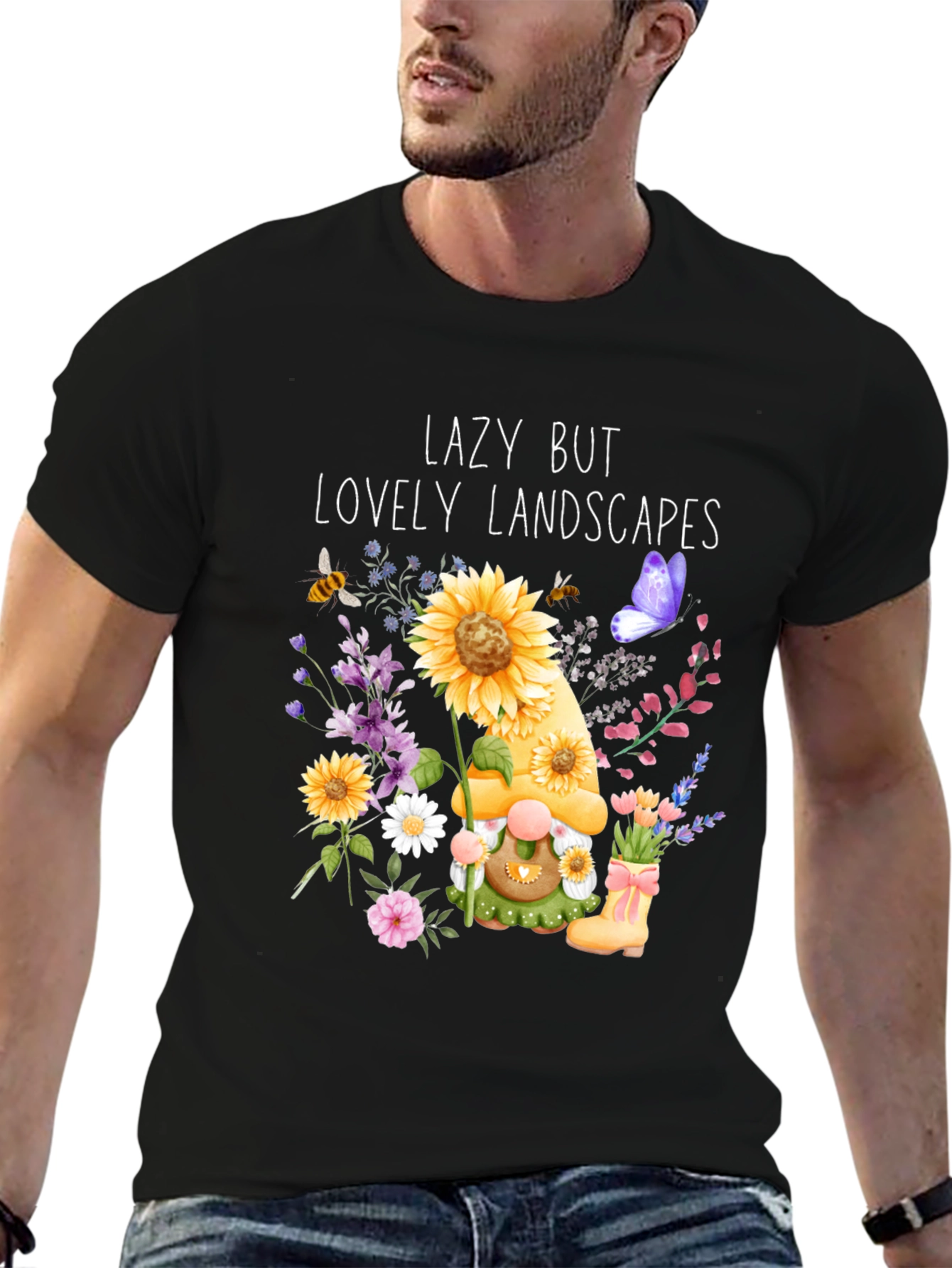 Lazy But Lovely Landscapes T-Shirt - Garden Gnome