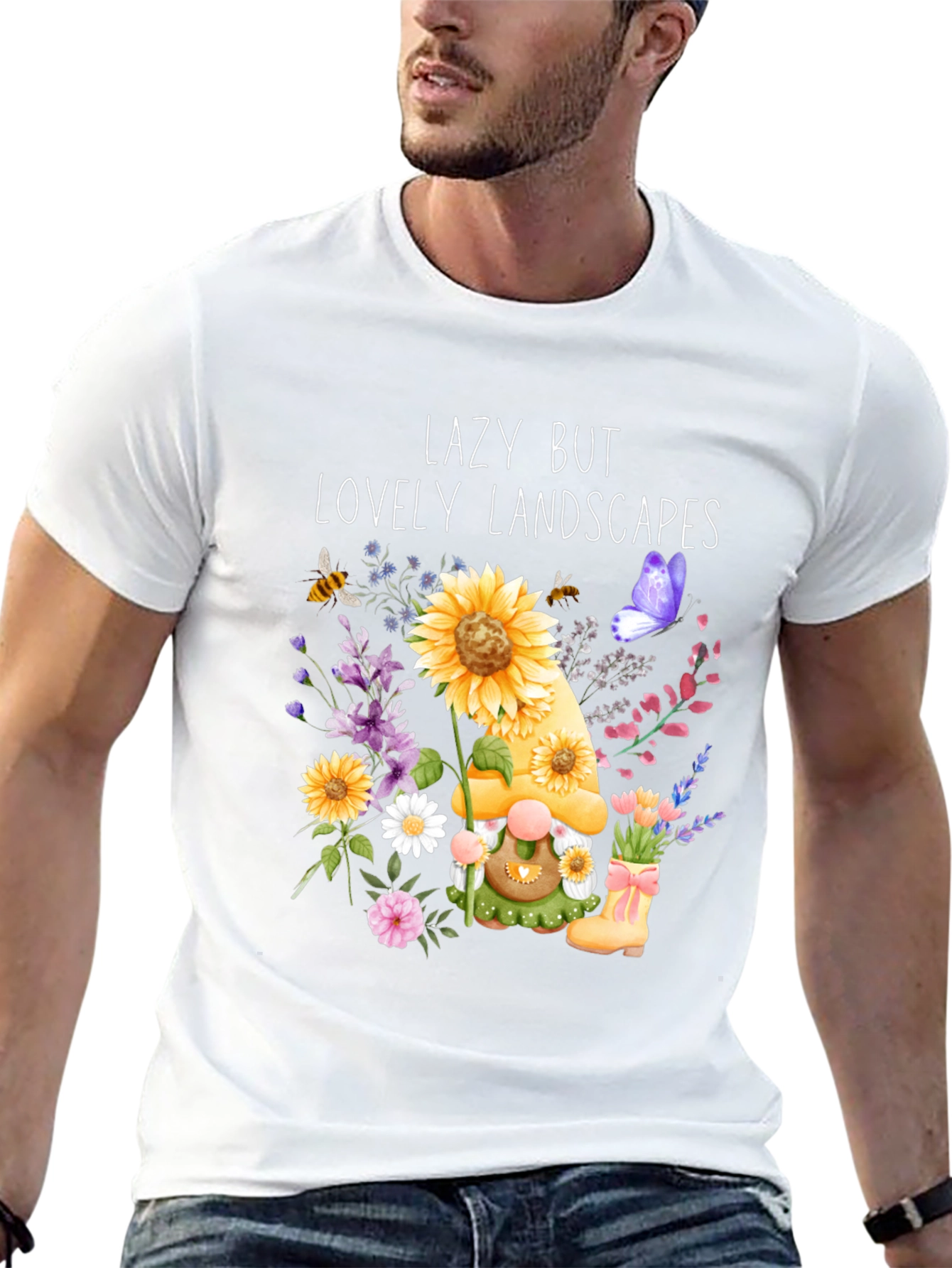 Lazy But Lovely Landscapes T-Shirt - Garden Gnome