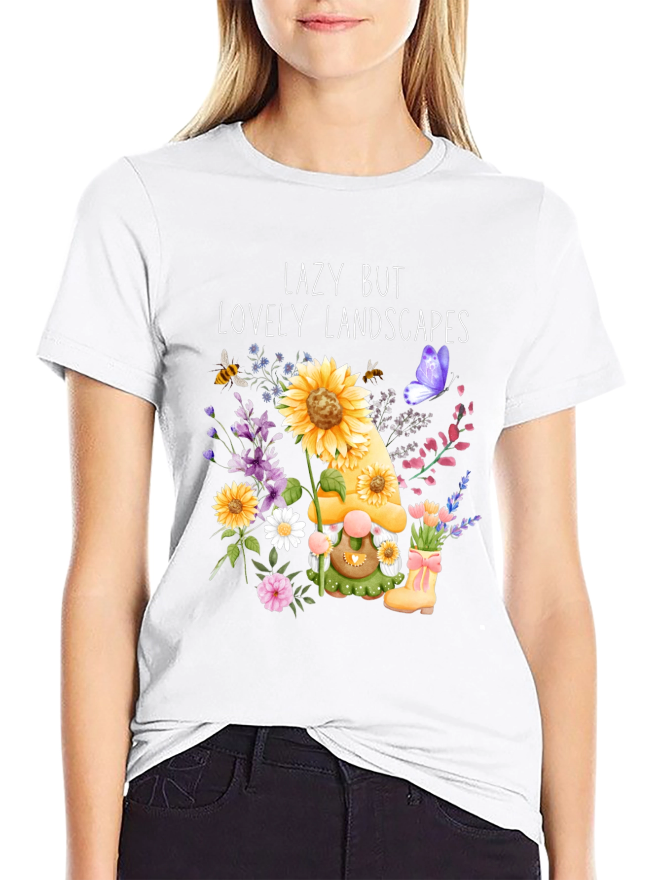 Lazy But Lovely Landscapes T-Shirt - Garden Gnome