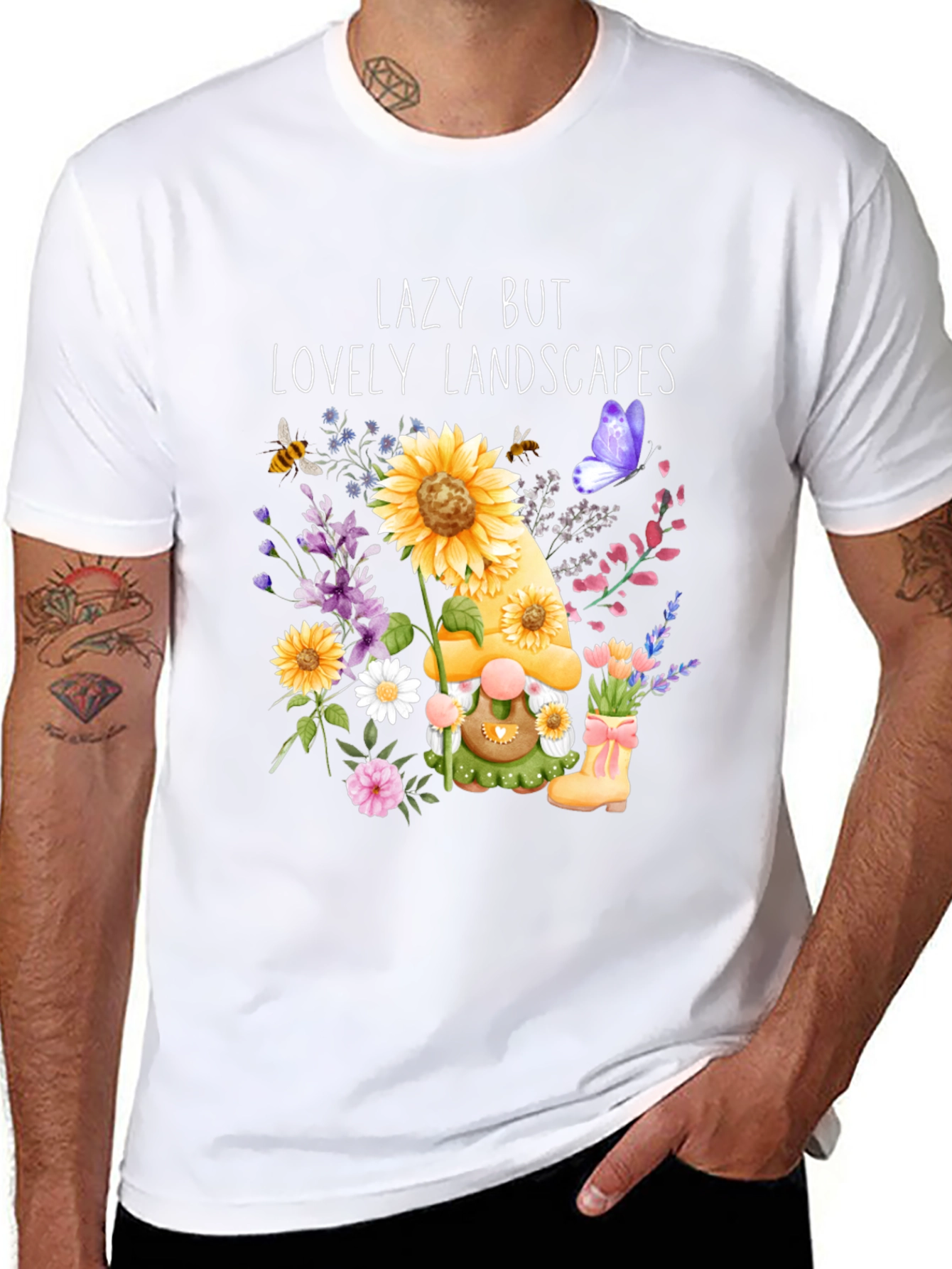 Lazy But Lovely Landscapes T-Shirt - Garden Gnome
