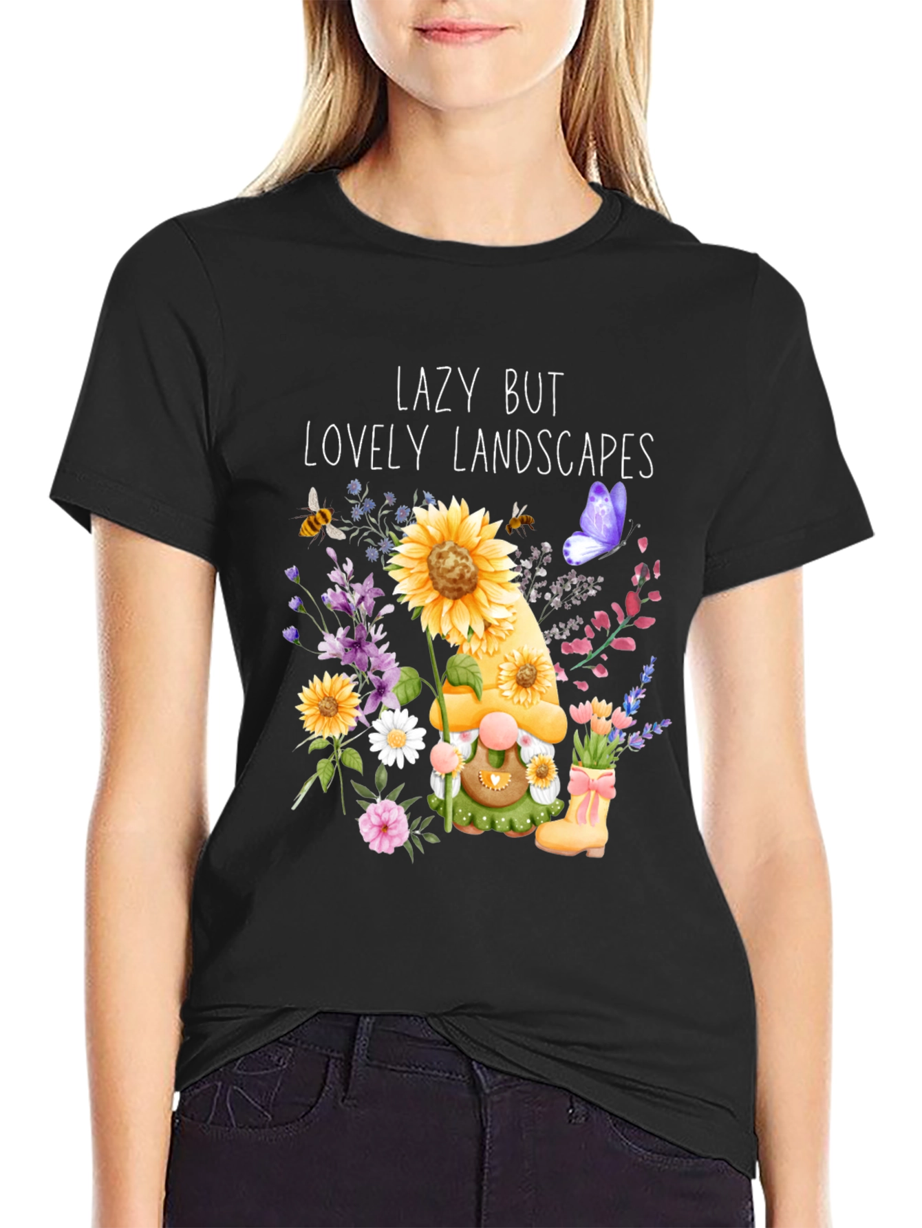 Lazy But Lovely Landscapes T-Shirt - Garden Gnome