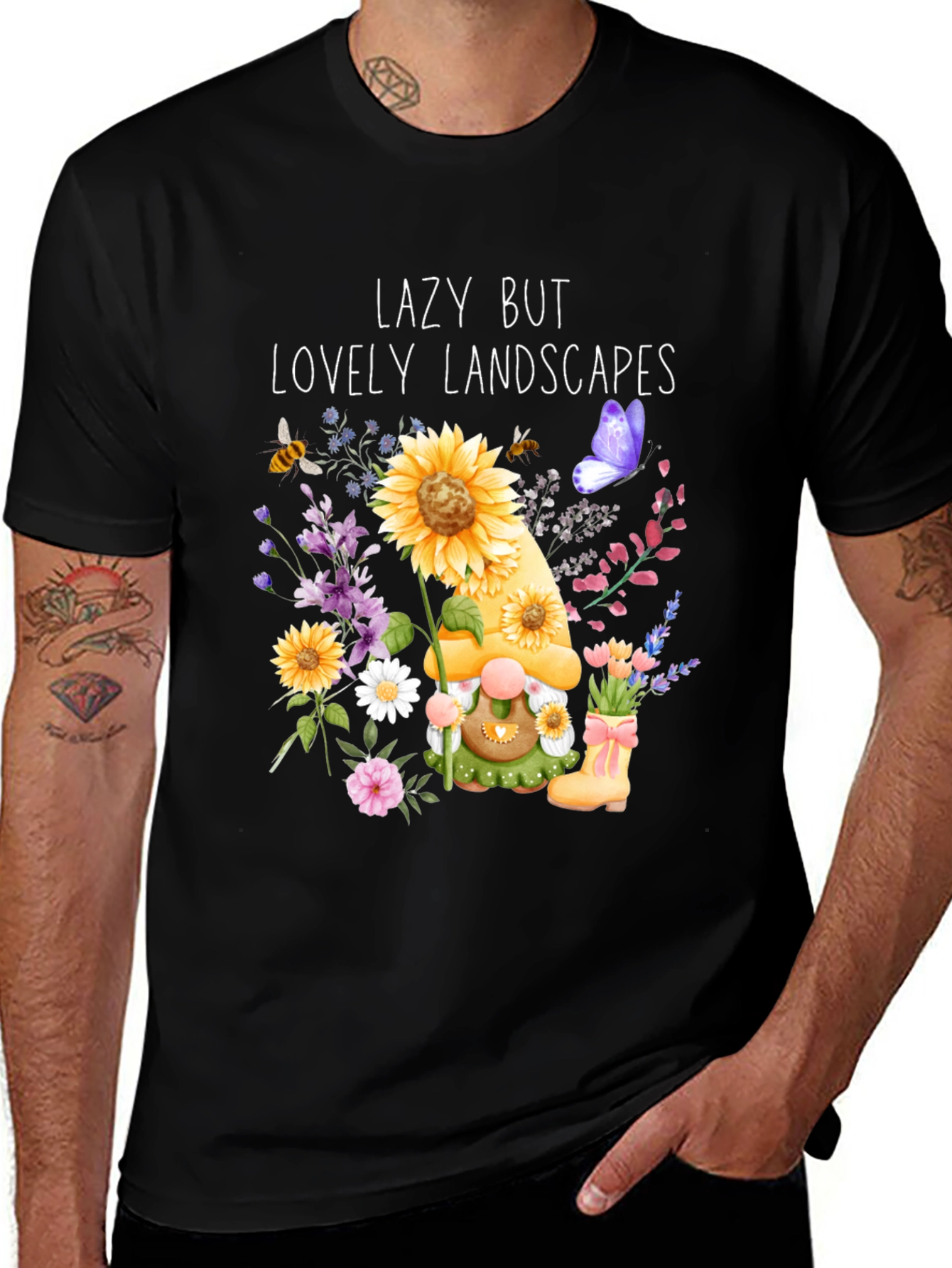 Lazy But Lovely Landscapes T-Shirt - Garden Gnome