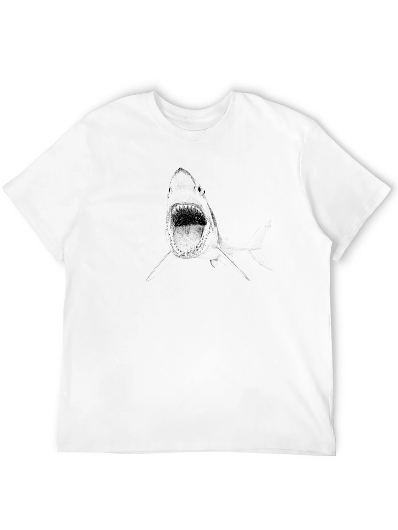 Shark Graphic Black Cotton T-Shirt