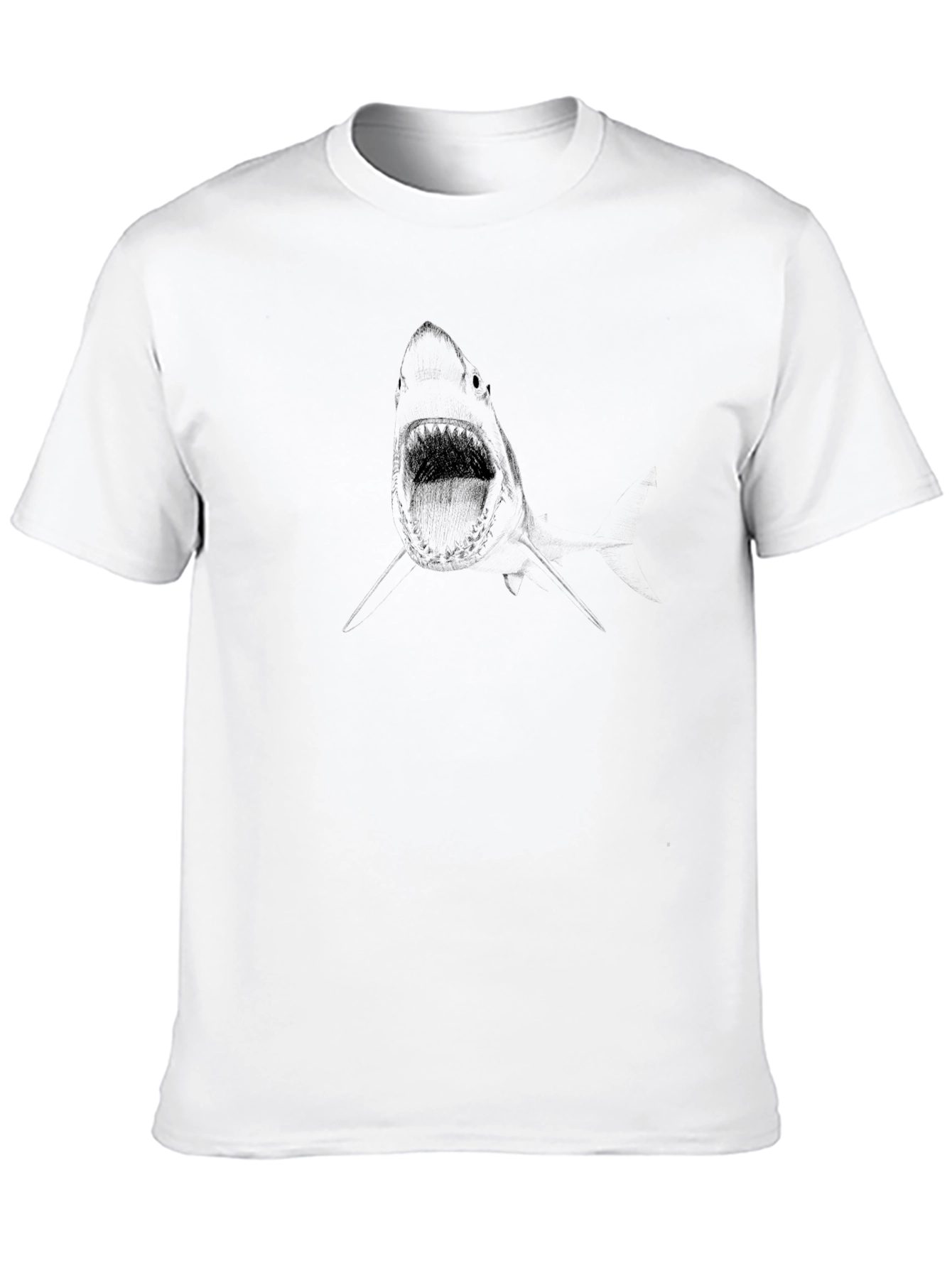 Shark Graphic Black Cotton T-Shirt