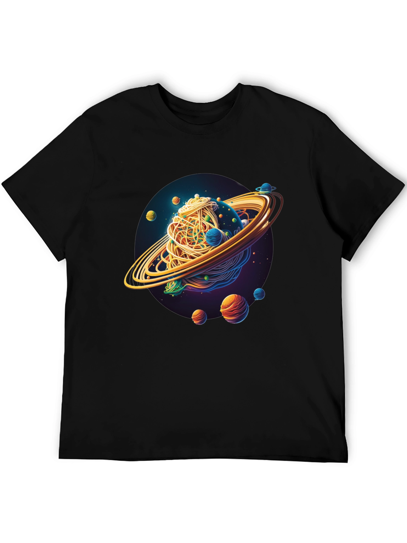 Spaghetti Galaxy Graphic Tee - Unisex Black T-Shirt