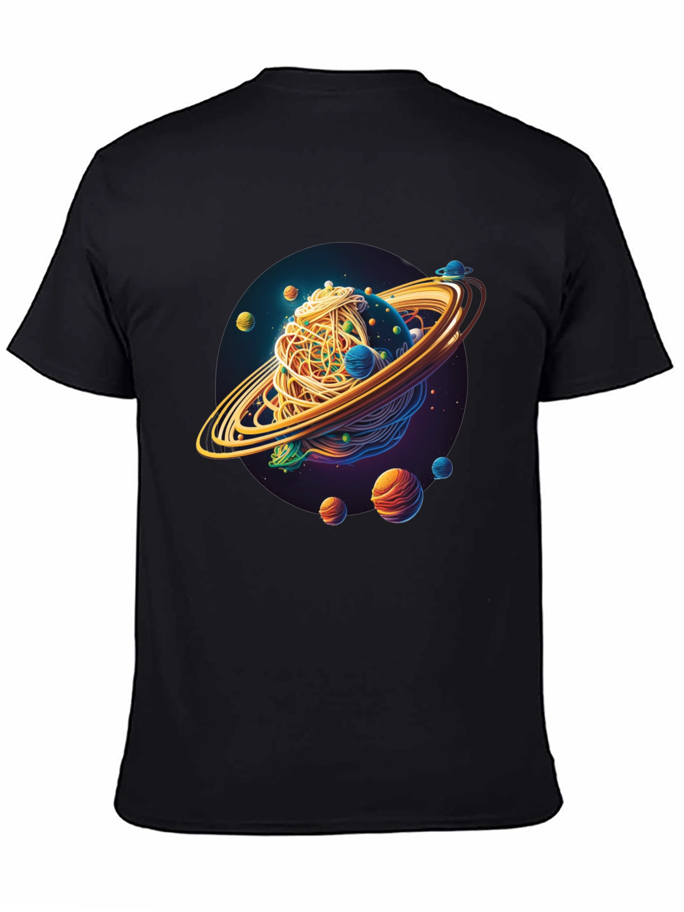 Spaghetti Galaxy Graphic Tee - Unisex Black T-Shirt