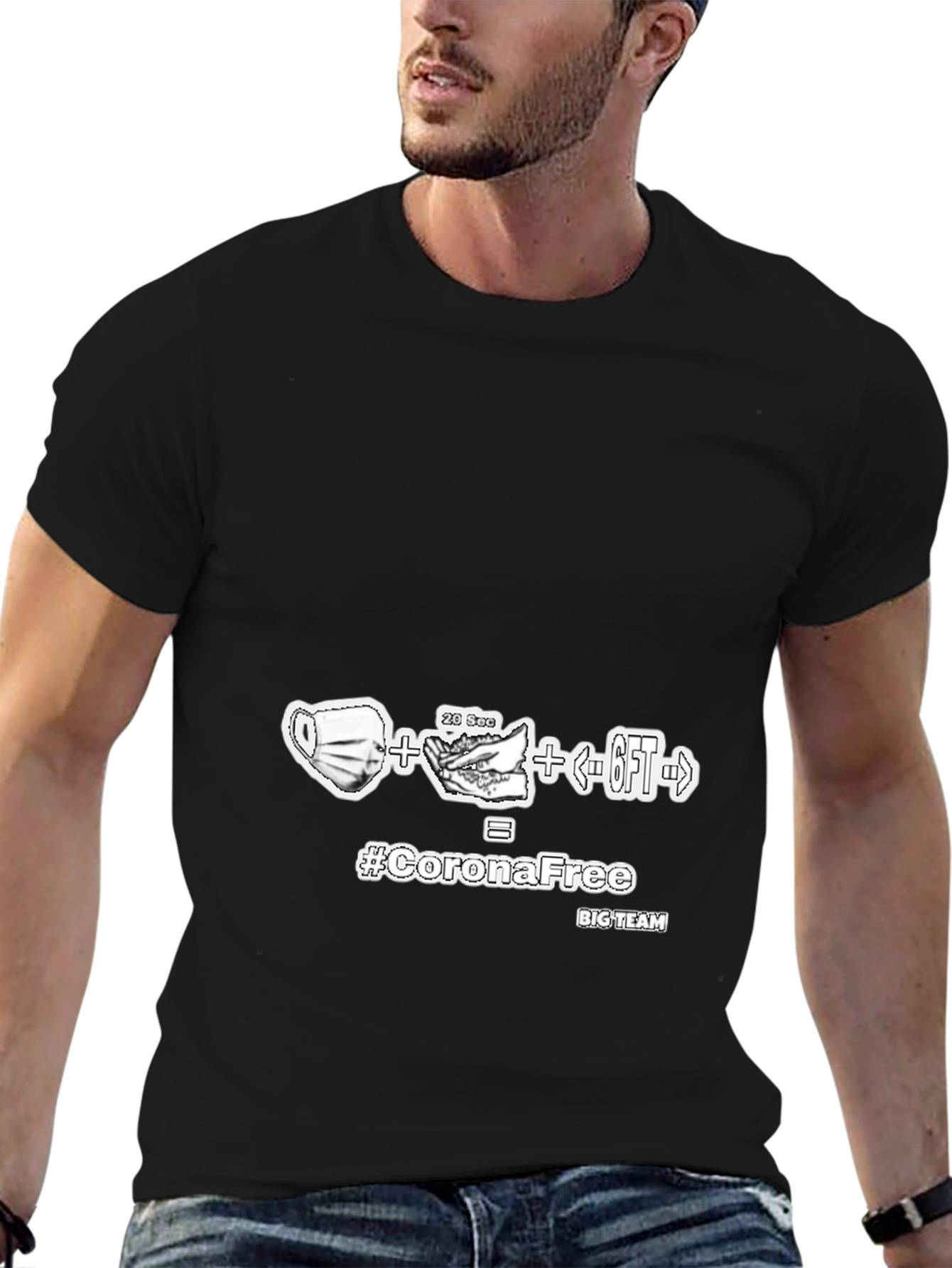 Corona Free Black T-Shirt