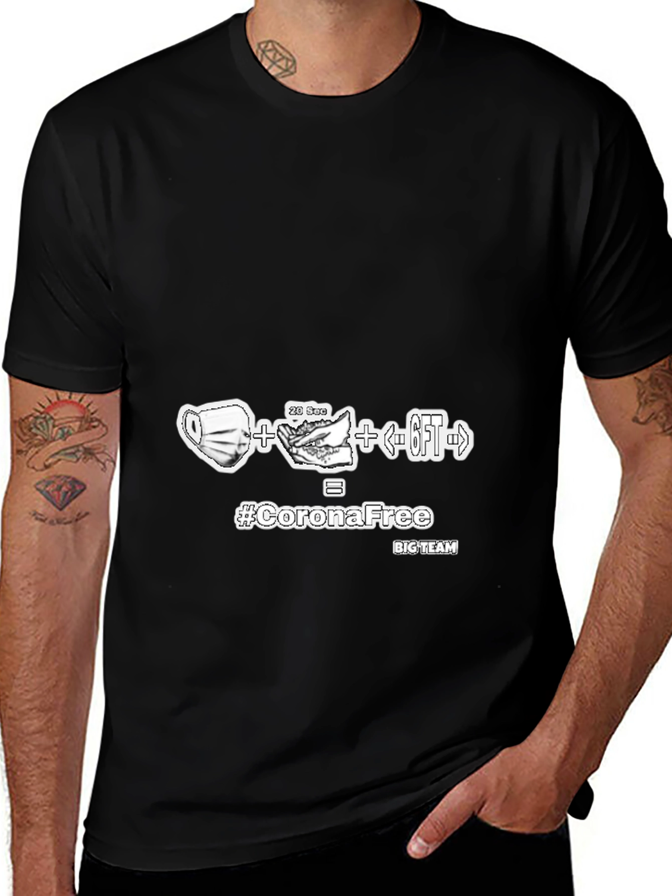 Corona Free Black T-Shirt